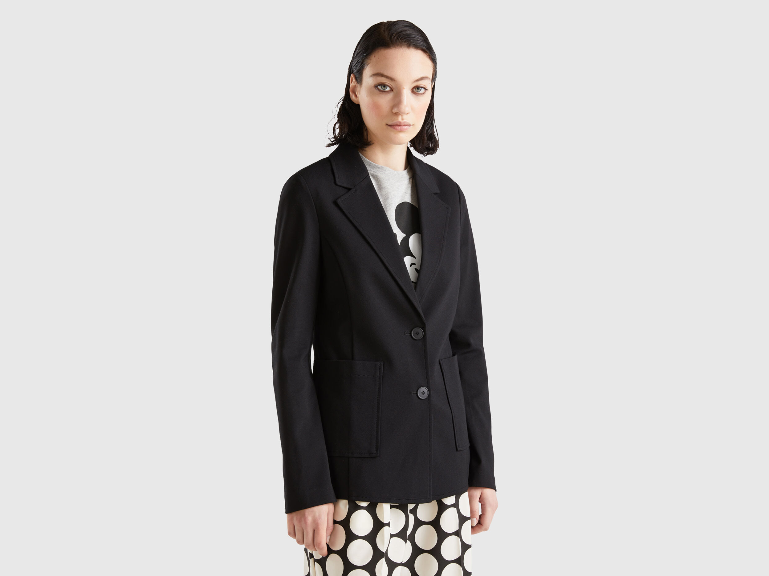 Slim fit blazer Black Benetton