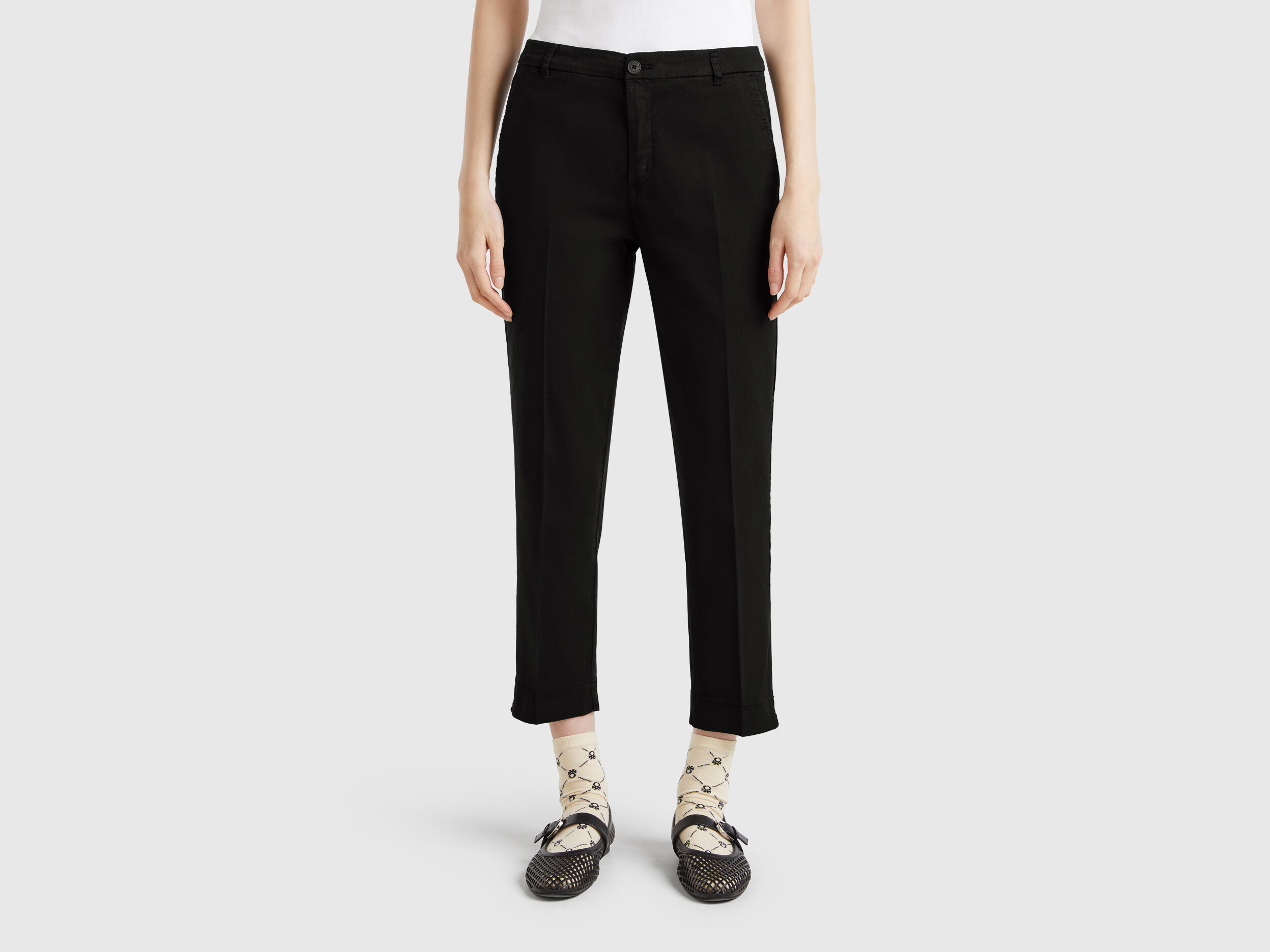 Drawstring Chino Trousers - Black - Albidaa