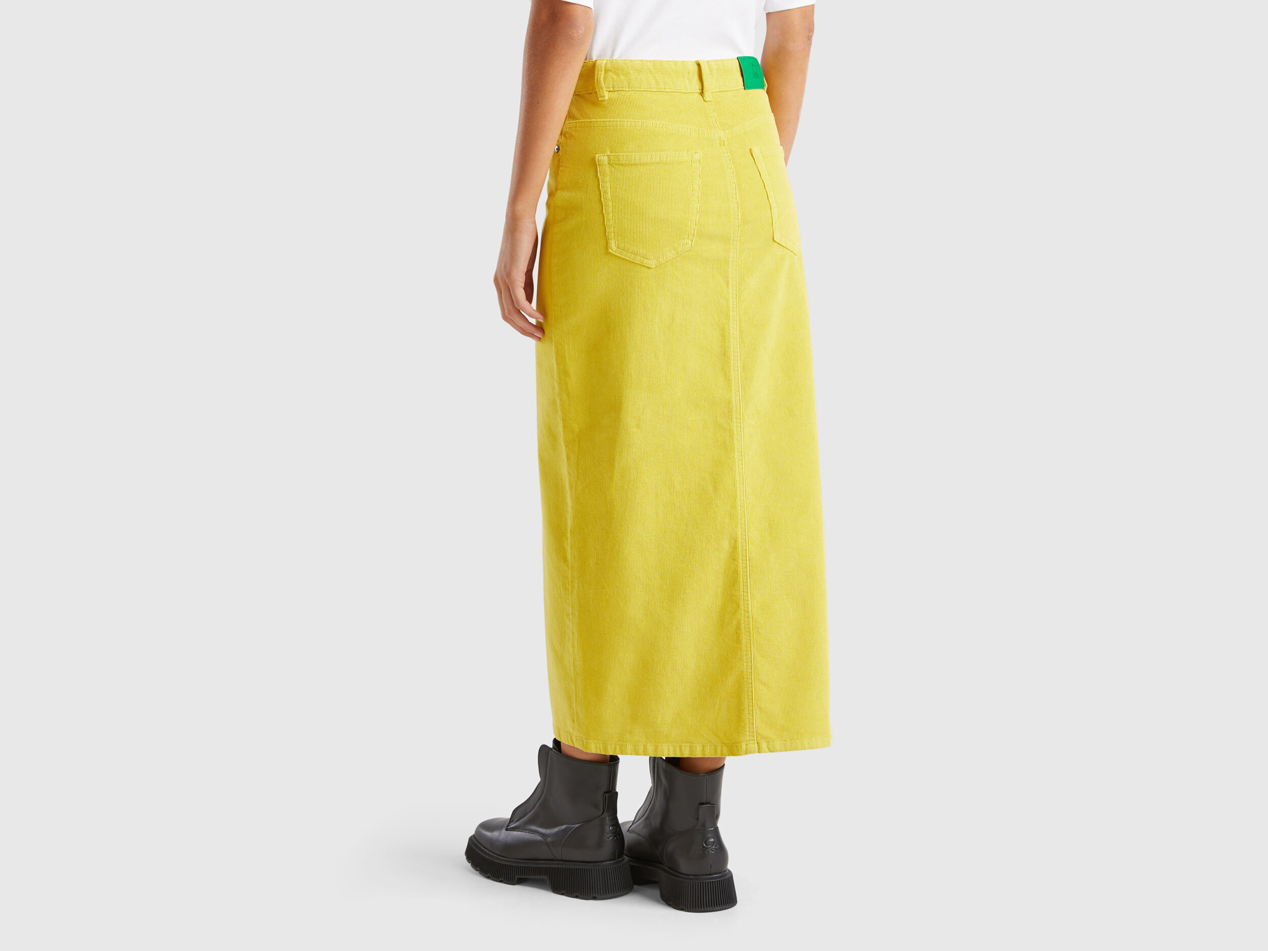 Yellow corduroy skirt cheap