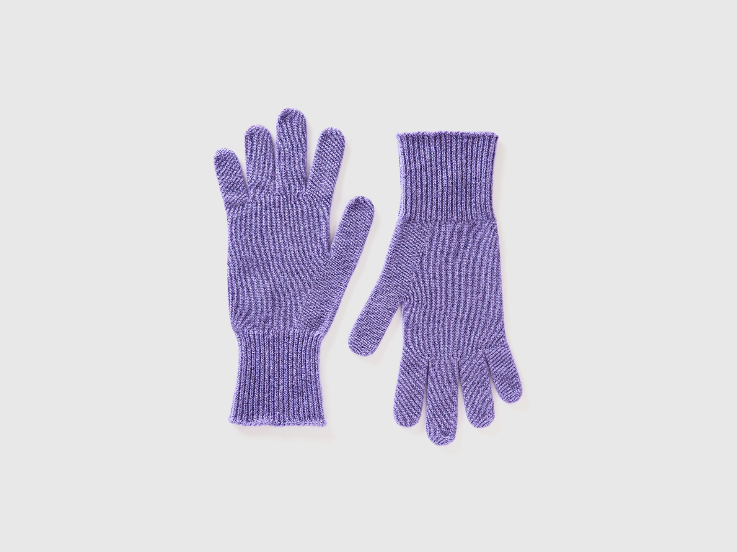 Gloves in pure Merino wool Purple Benetton