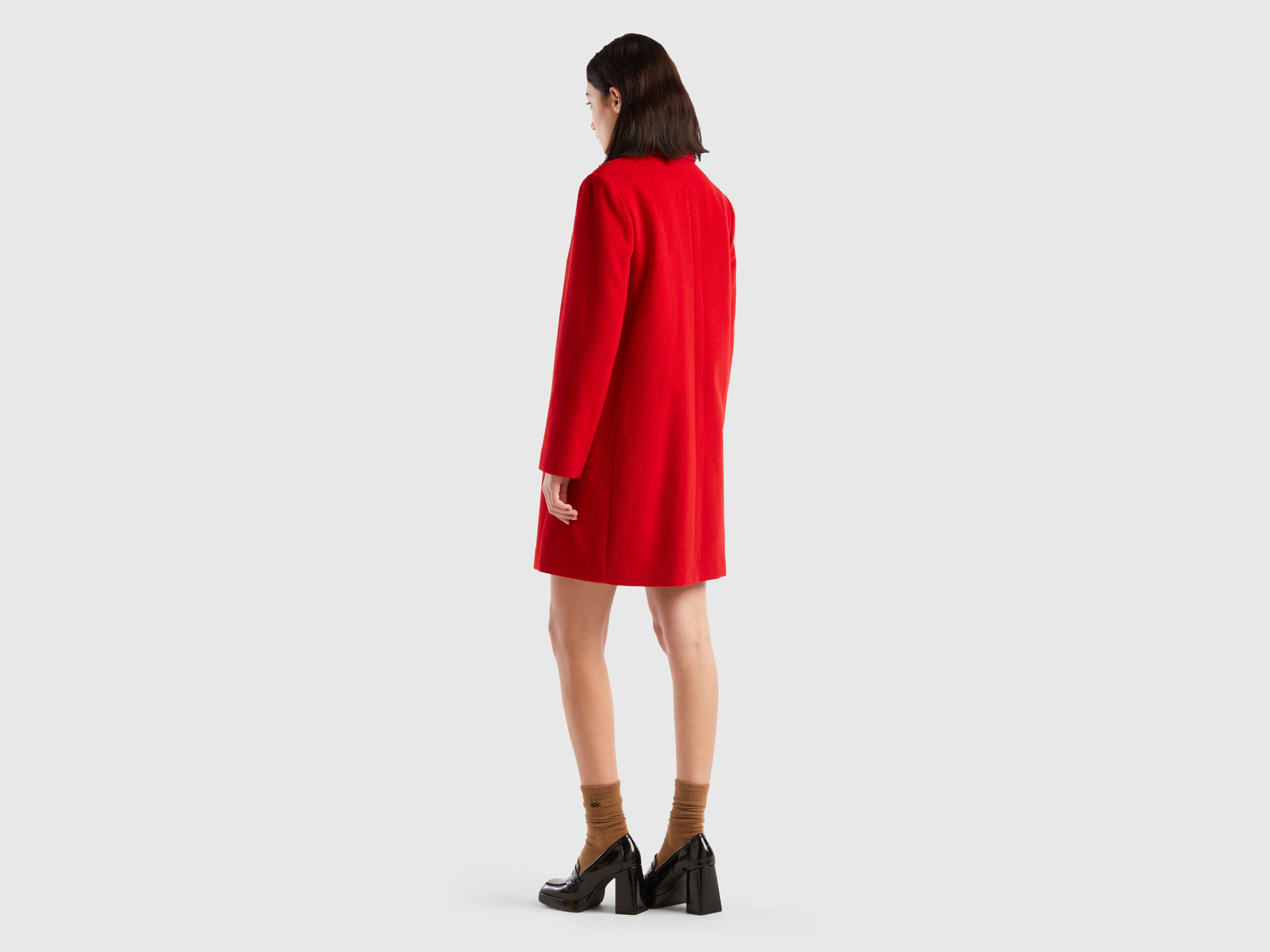 Benetton red coat new arrivals