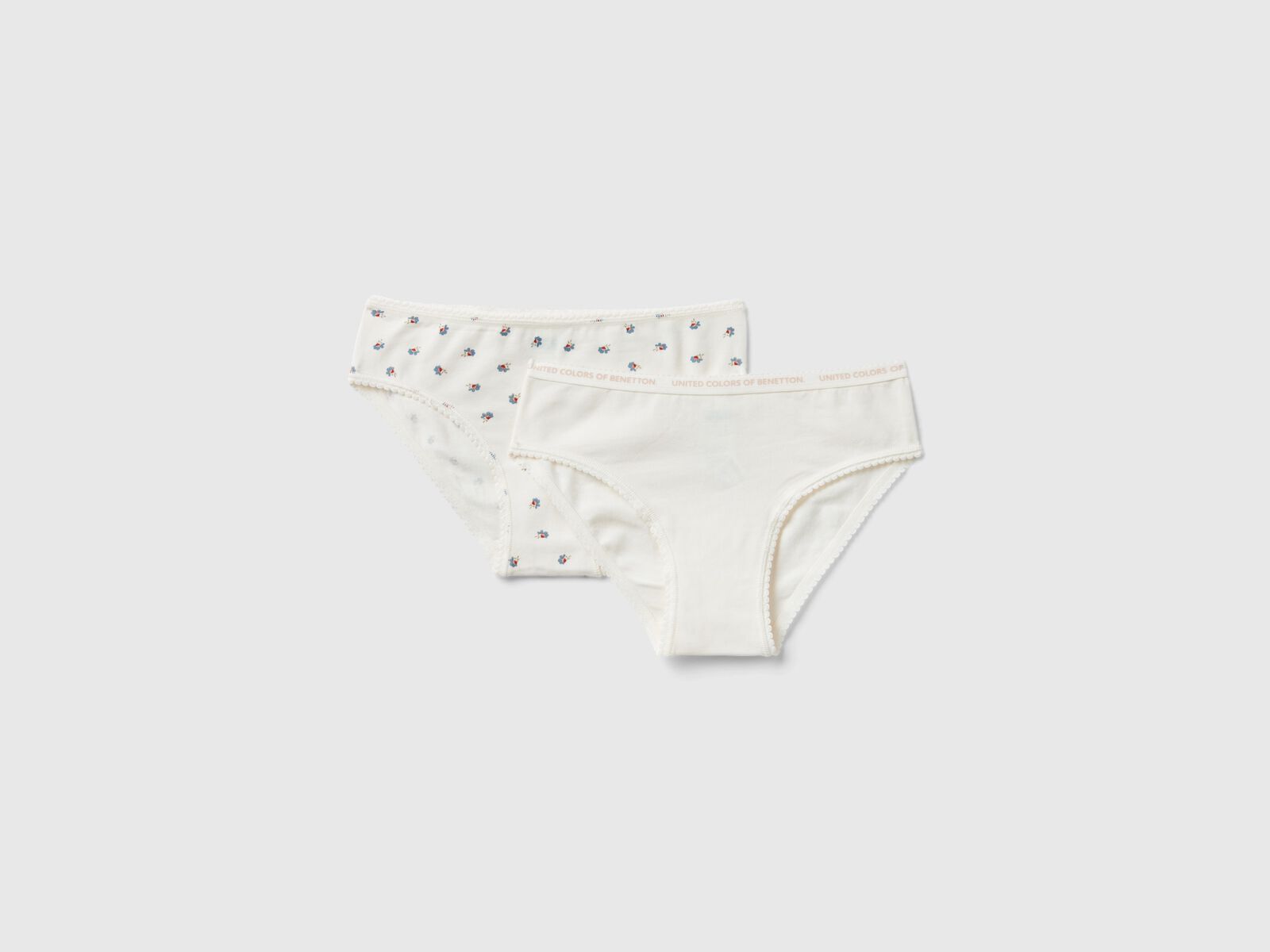 Set of two pairs of underwear in stretch cotton - Creamy White