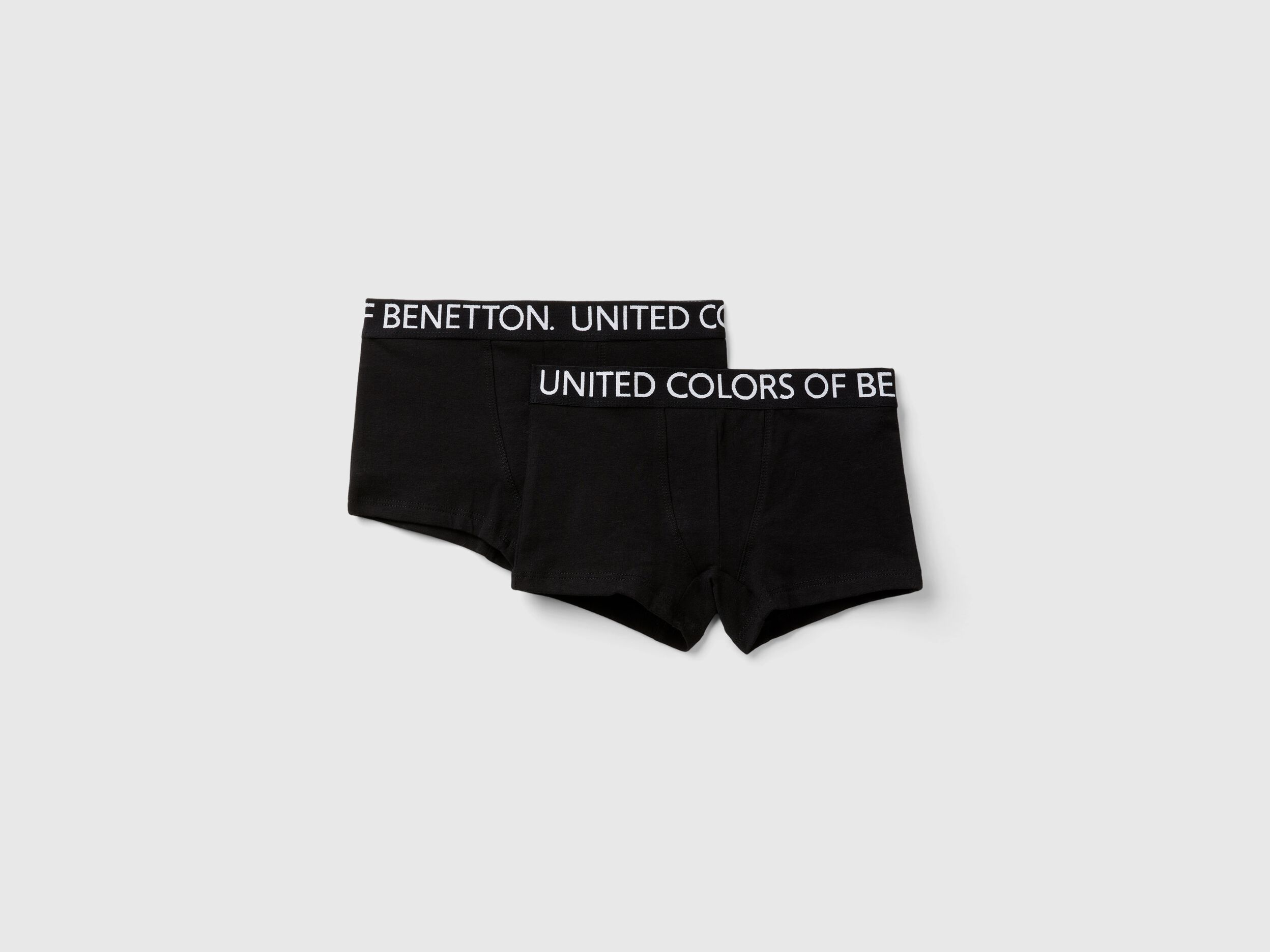 Two boxers with logoed elastic Black Benetton