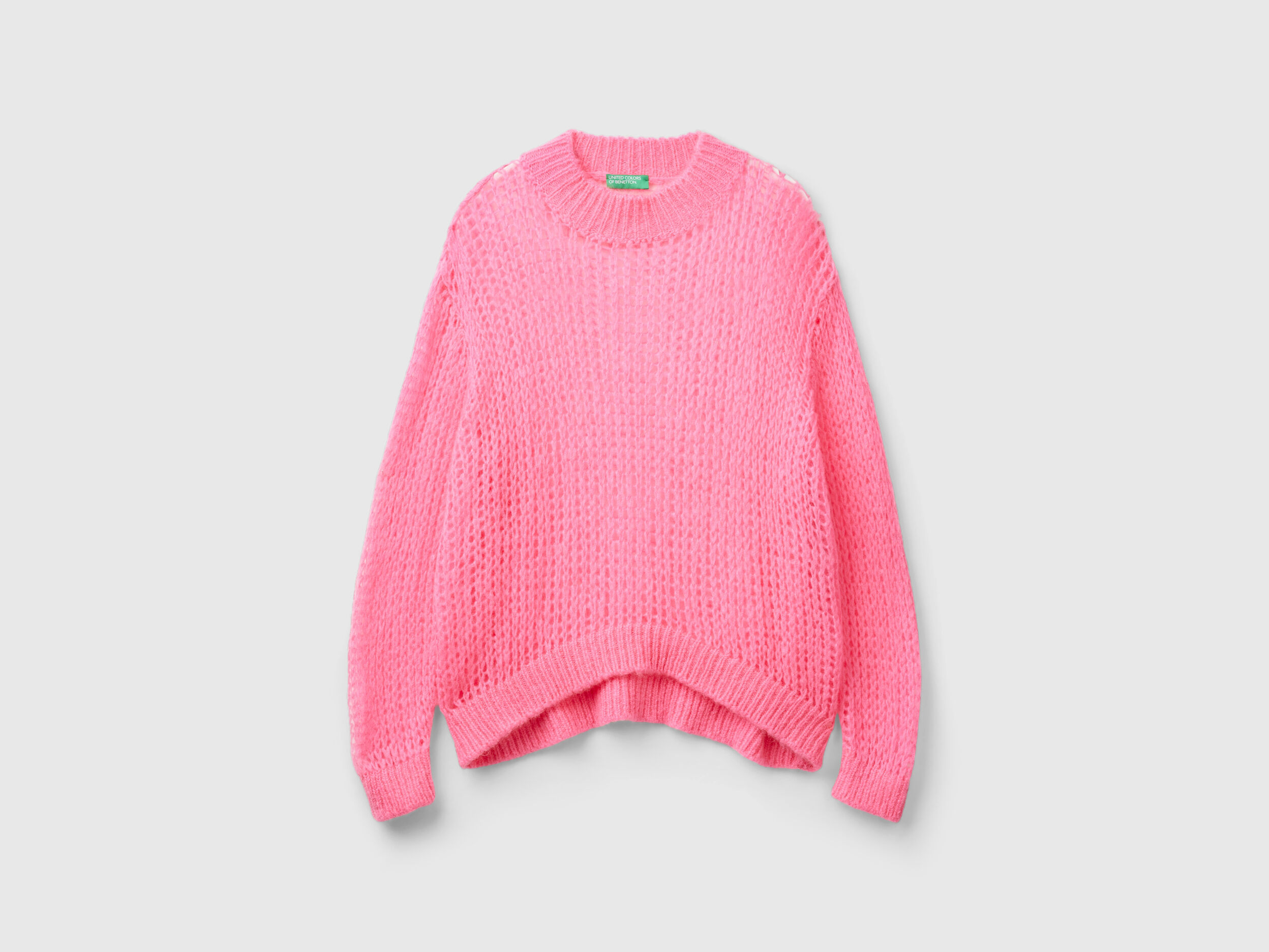 BEBE Women's Y2K Shaggy Pink Cardigan Knit Sweater Fringe