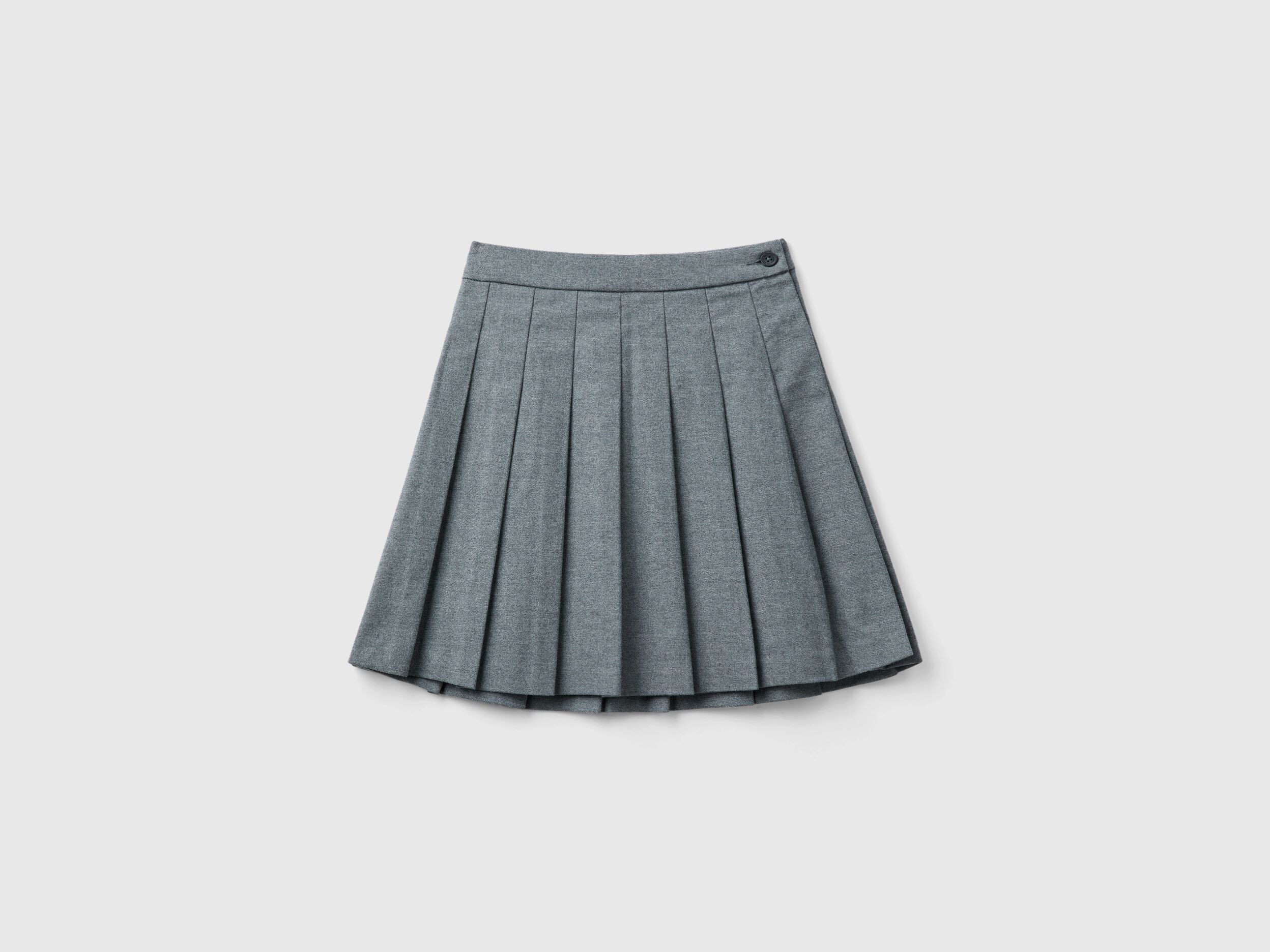 Grey flannel shop pleated skirt