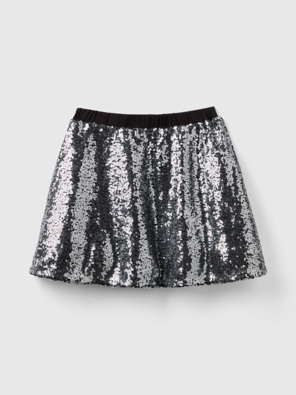 Mini skirt with sequins Silver Benetton