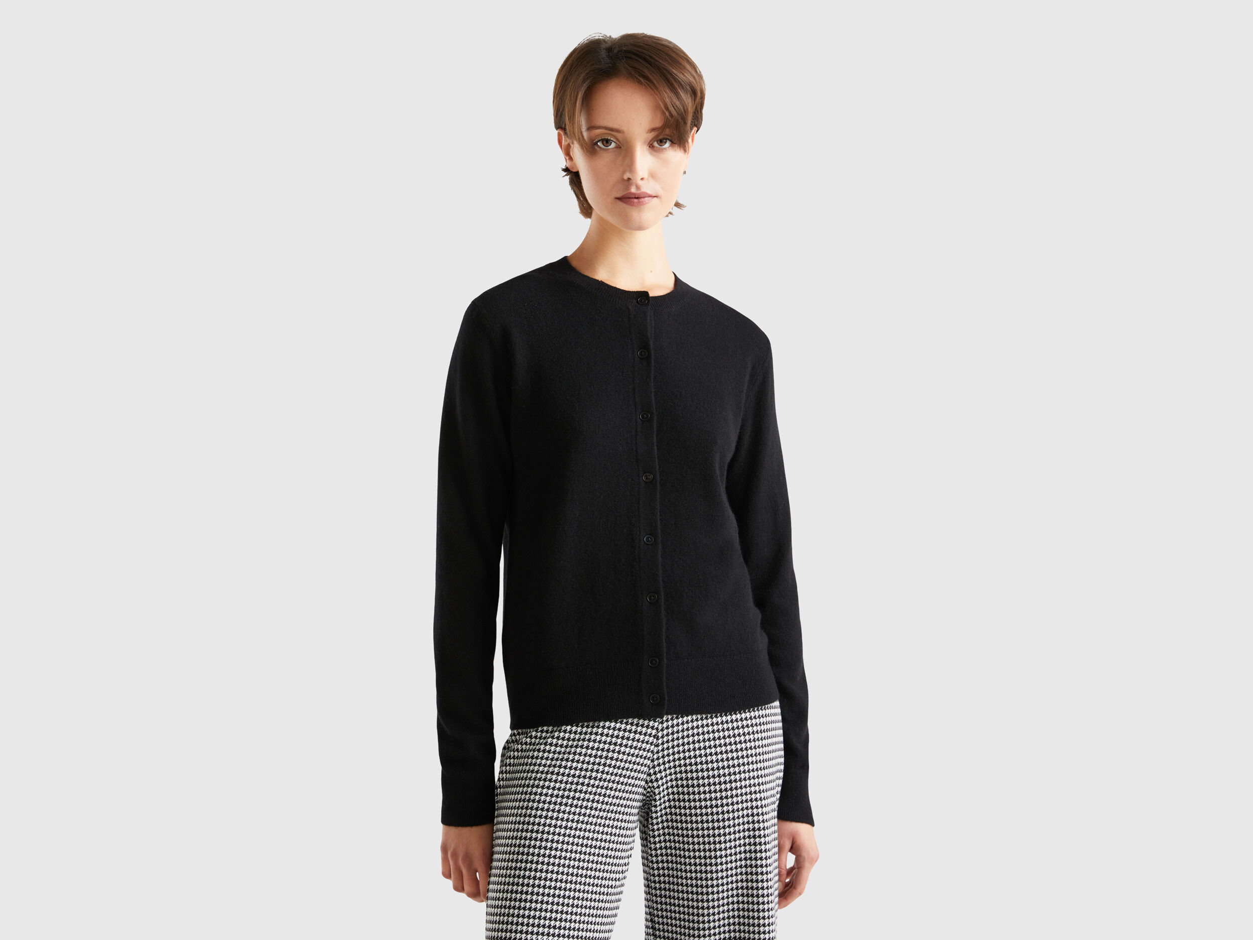 Black cardigan in pure cashmere Black Benetton