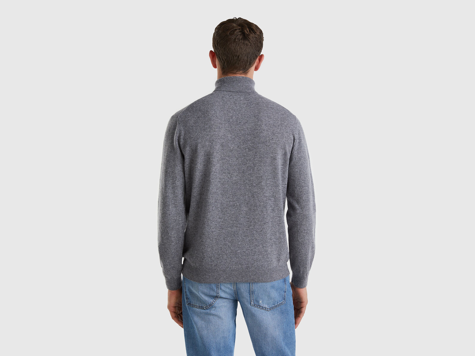 Dark gray turtleneck in pure Merino wool - Dark Gray
