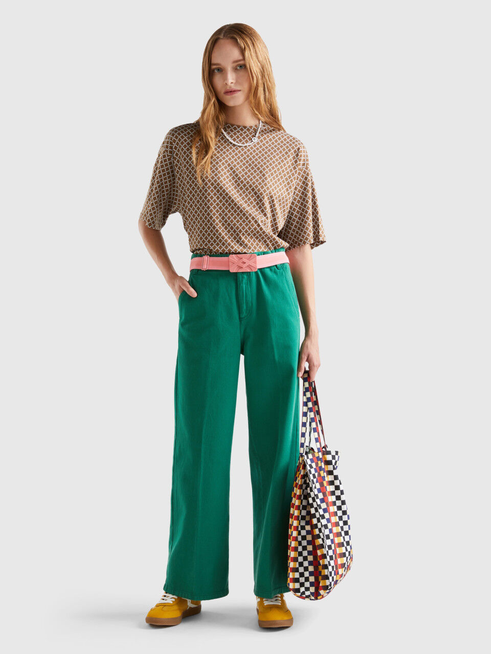 Jeans palazzo benetton top
