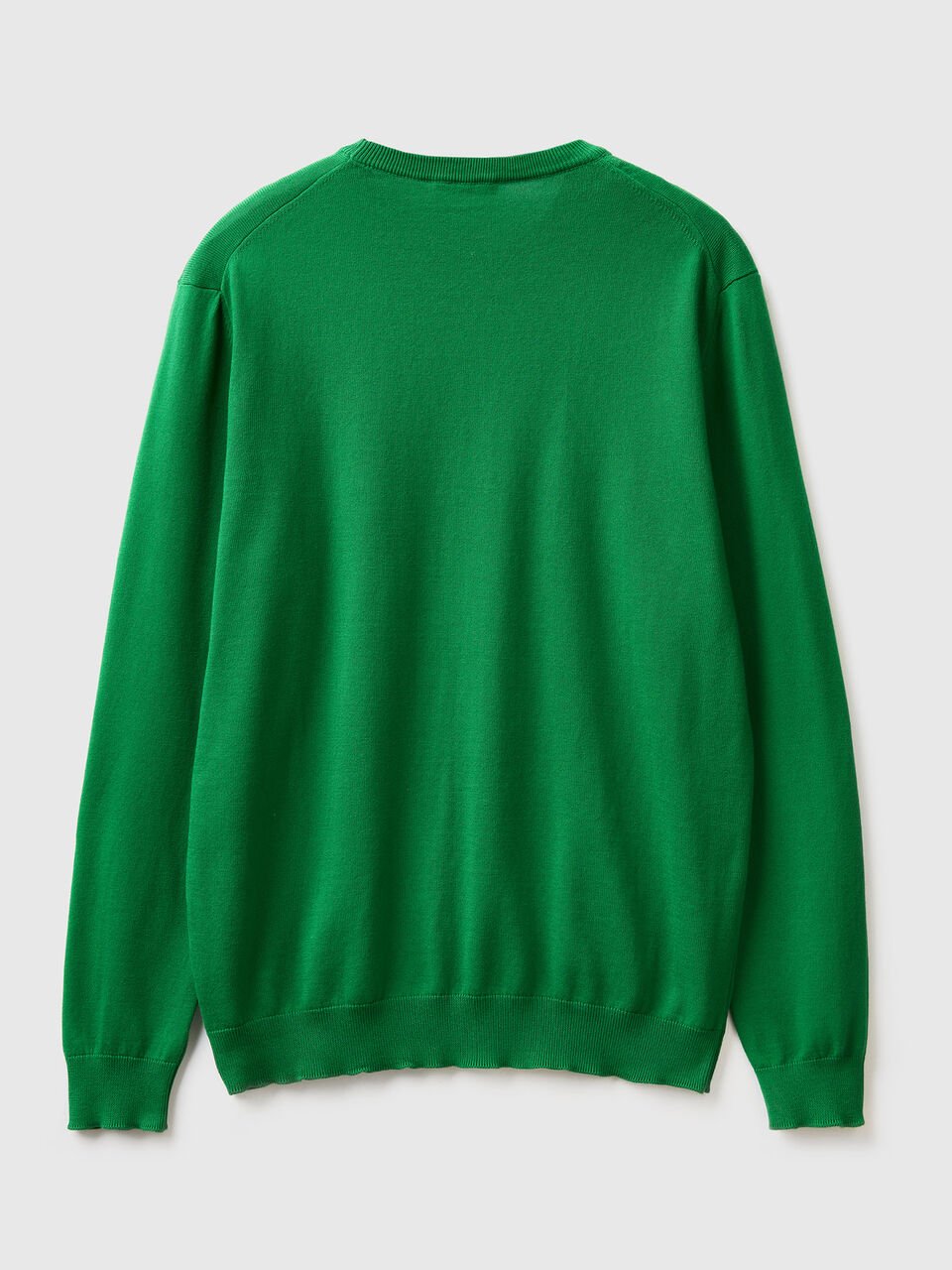 Crew neck sweater in 100% cotton - Dark Green