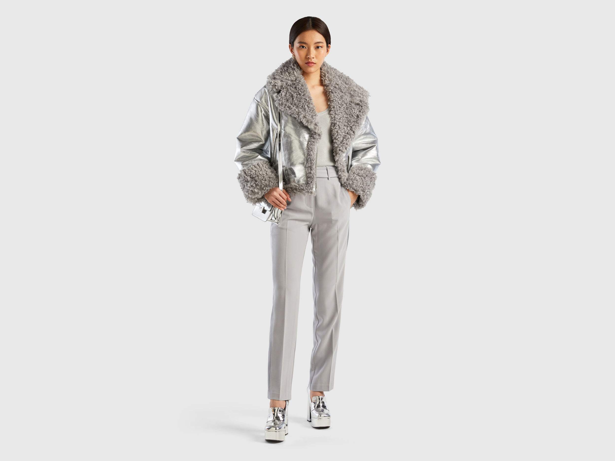 Benetton faux fur coat best sale