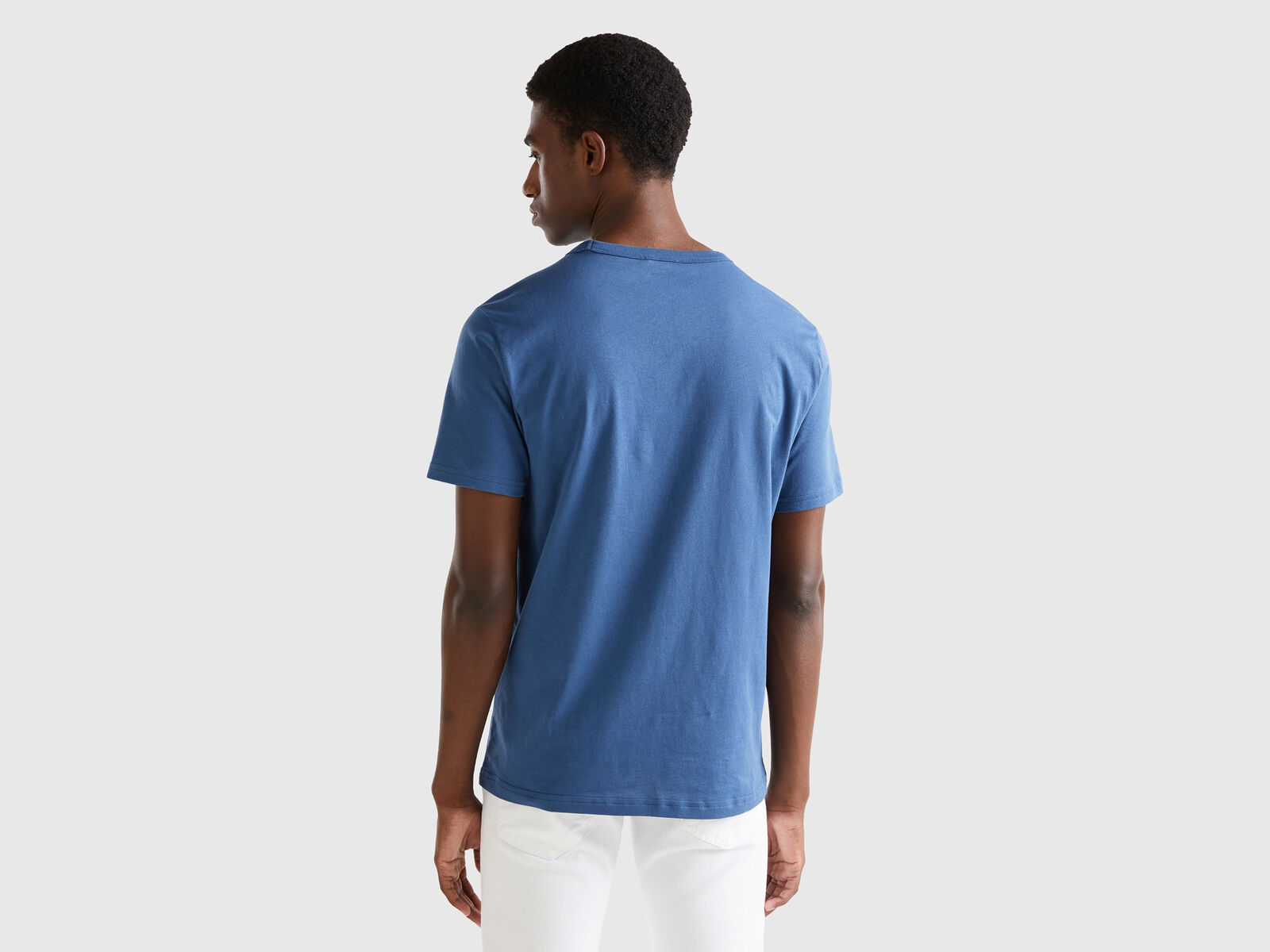 Force print - t-shirt organic Air logo cotton in force | Blue Air blue Benetton with