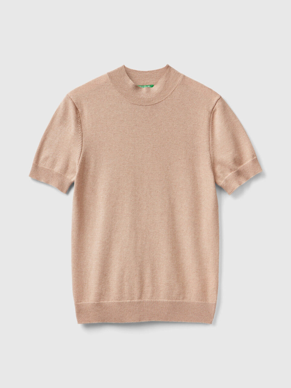 Tan short online sleeve sweater