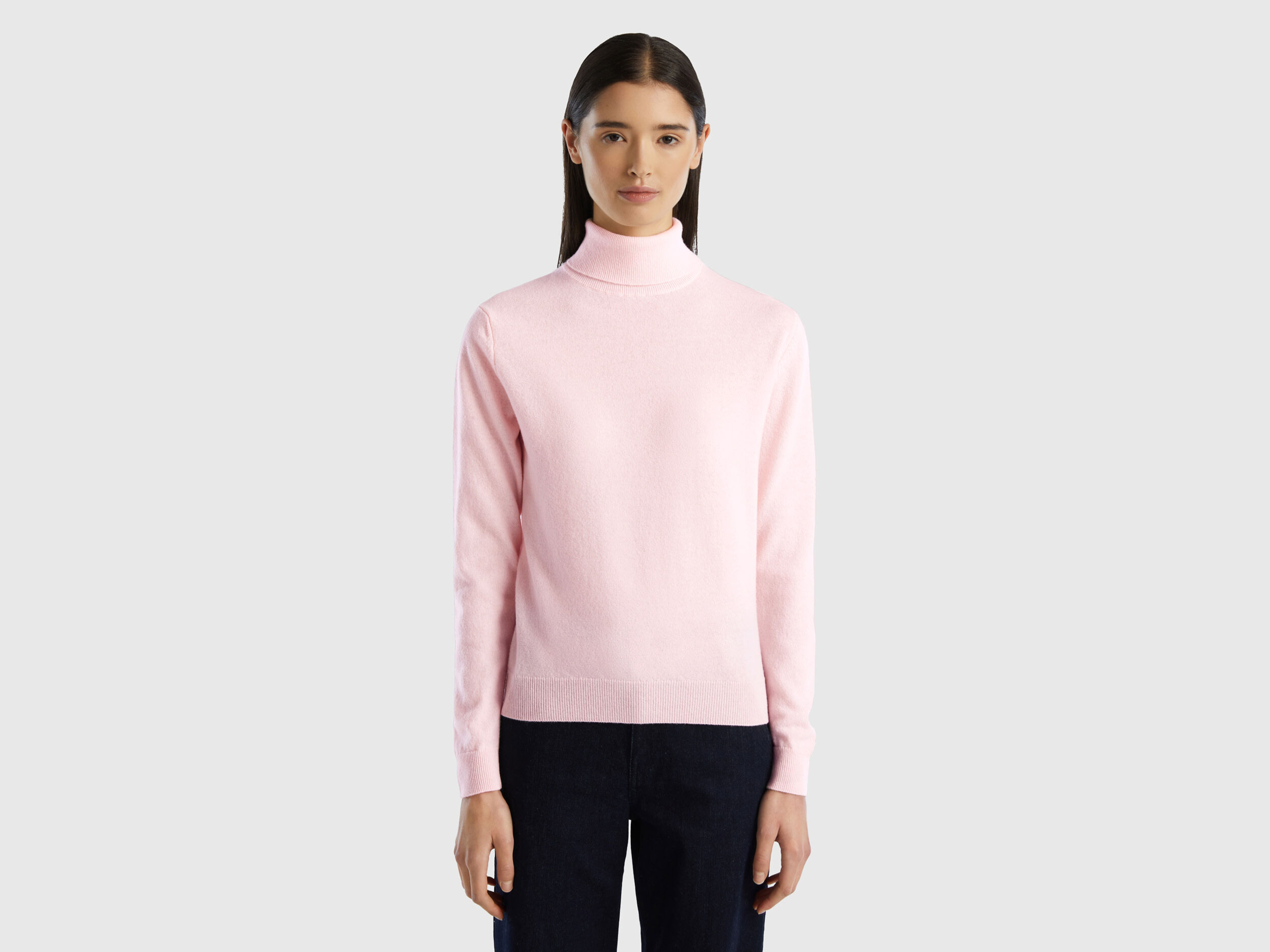 Blush pink turtleneck clearance sweater