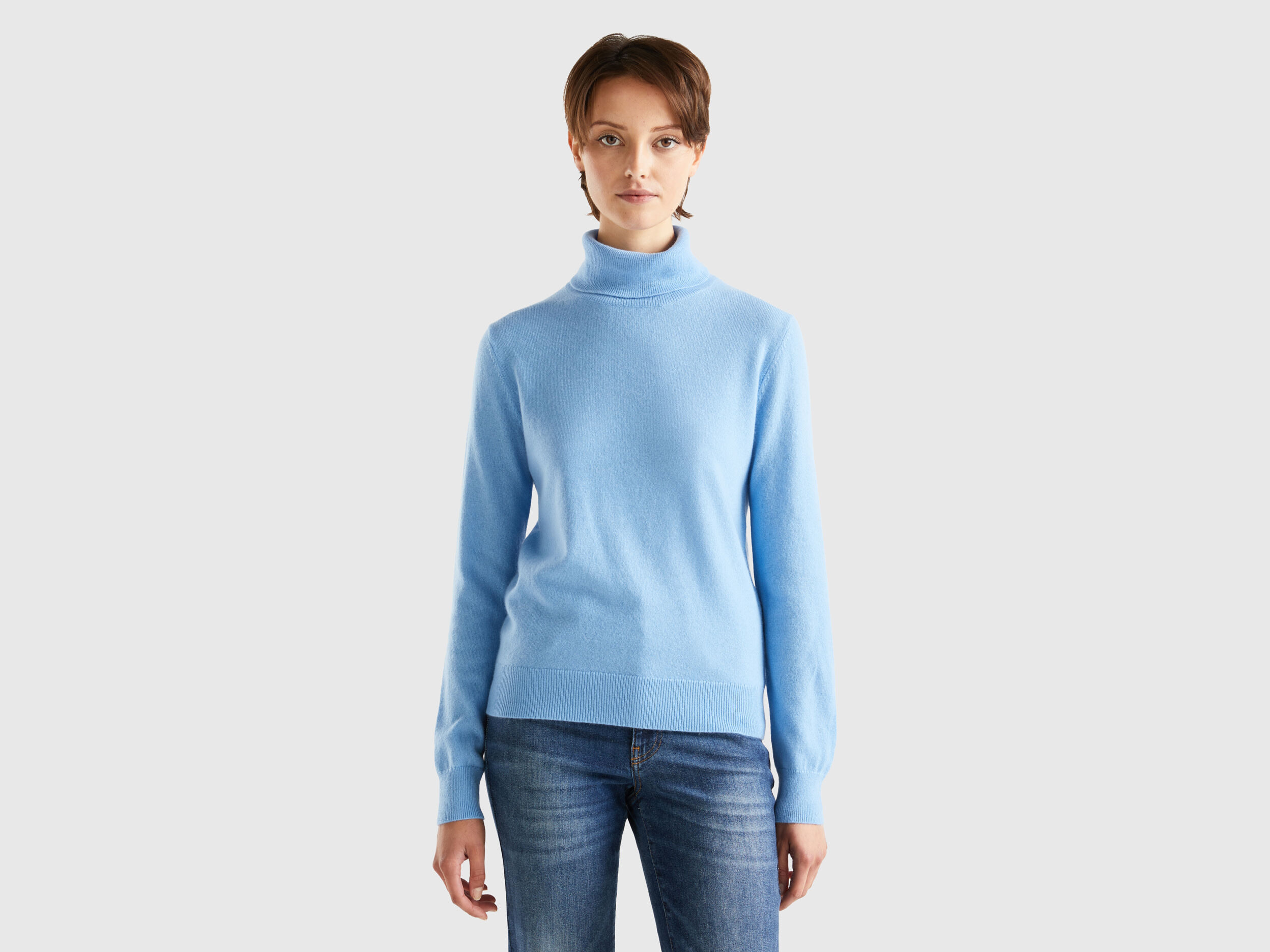 Powder blue turtleneck sweater sale