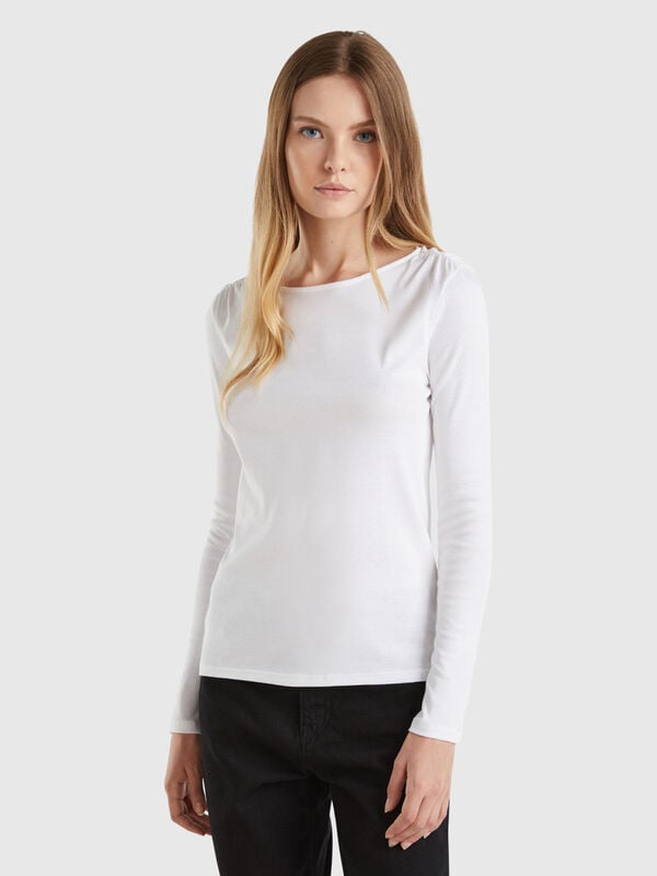 Long sleeve t-shirt in pure cotton Women