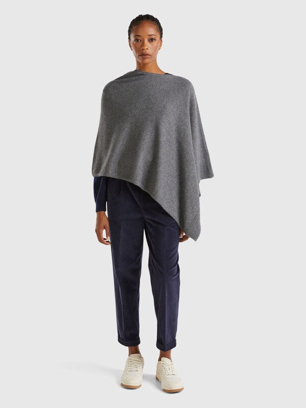 Cashmere blend poncho Women