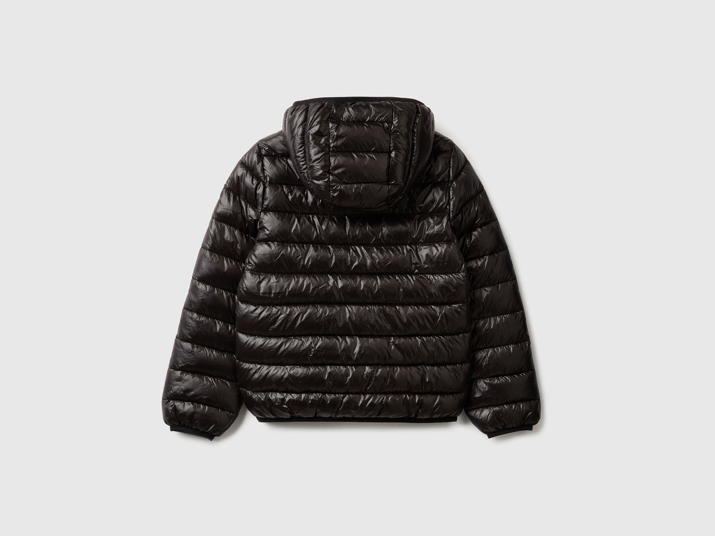 Puffer jacket with hood Black Benetton