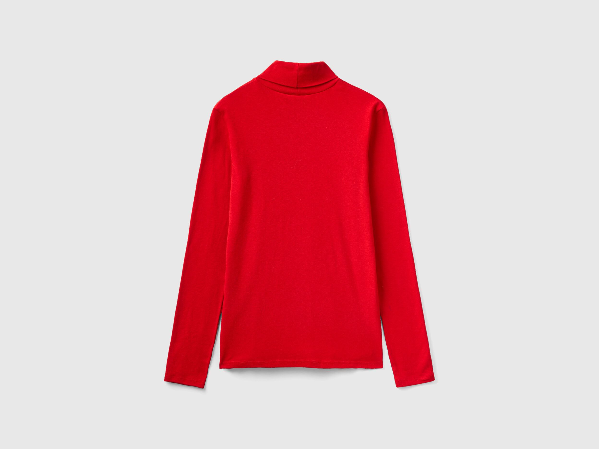 Red high neck sale t shirt