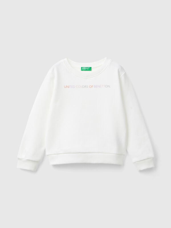 100% organic cotton sweatshirt with logo Junior Girl