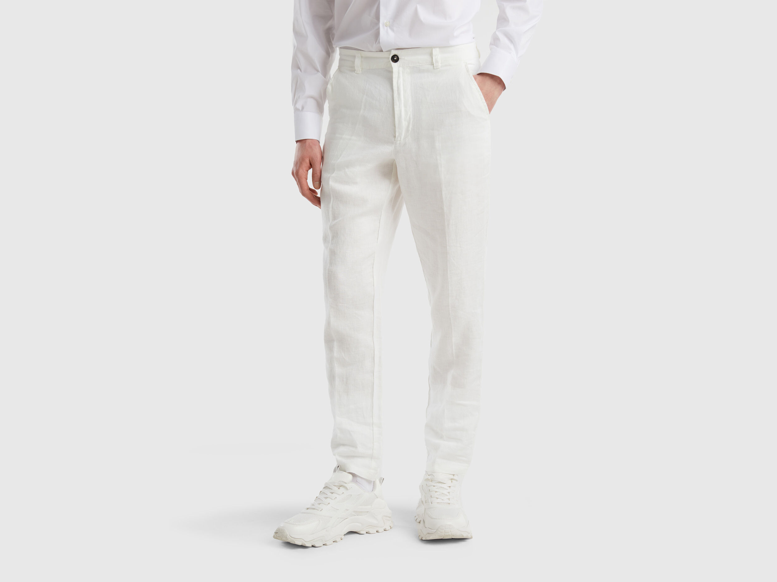 Men Pure Color Linen Trousers Elastic Drawstring Tapered Ankle Loose Long  Pants Casual Jogger Pant From Ziweilin, $33.96 | DHgate.Com