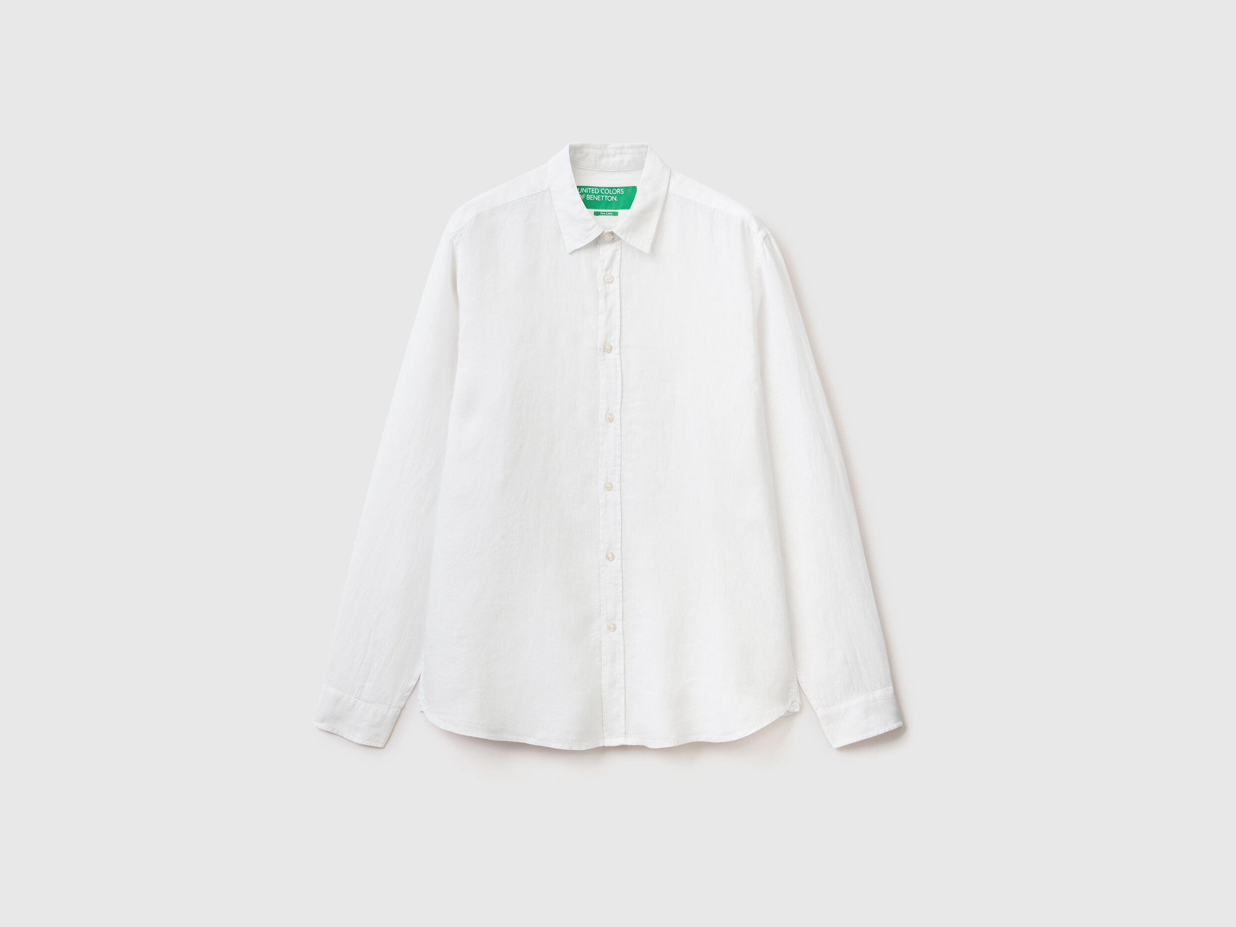 Shirt in pure linen White Benetton