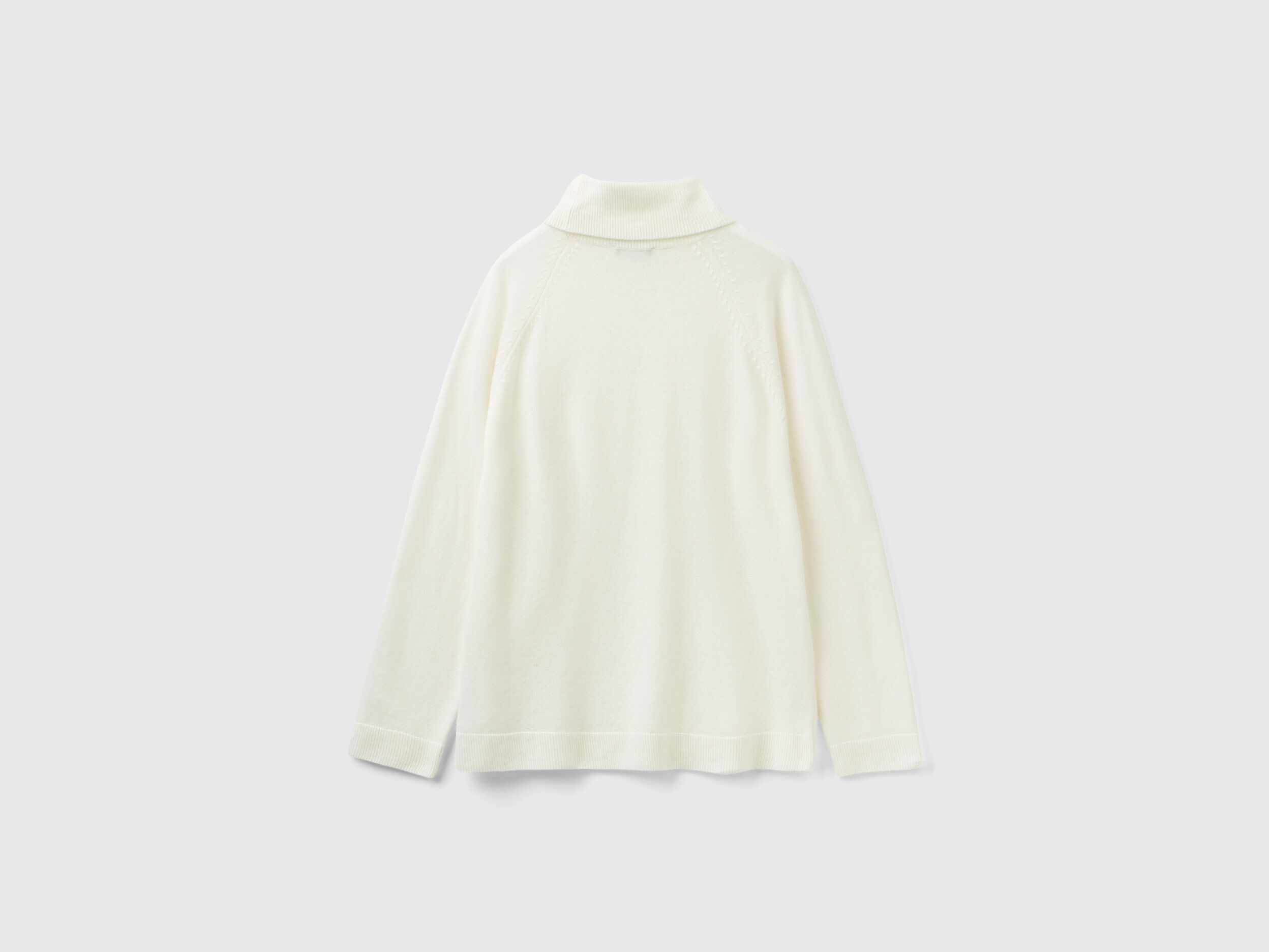 White wool top turtleneck