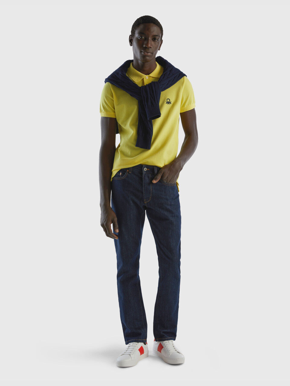 Yellow slim fit polo
