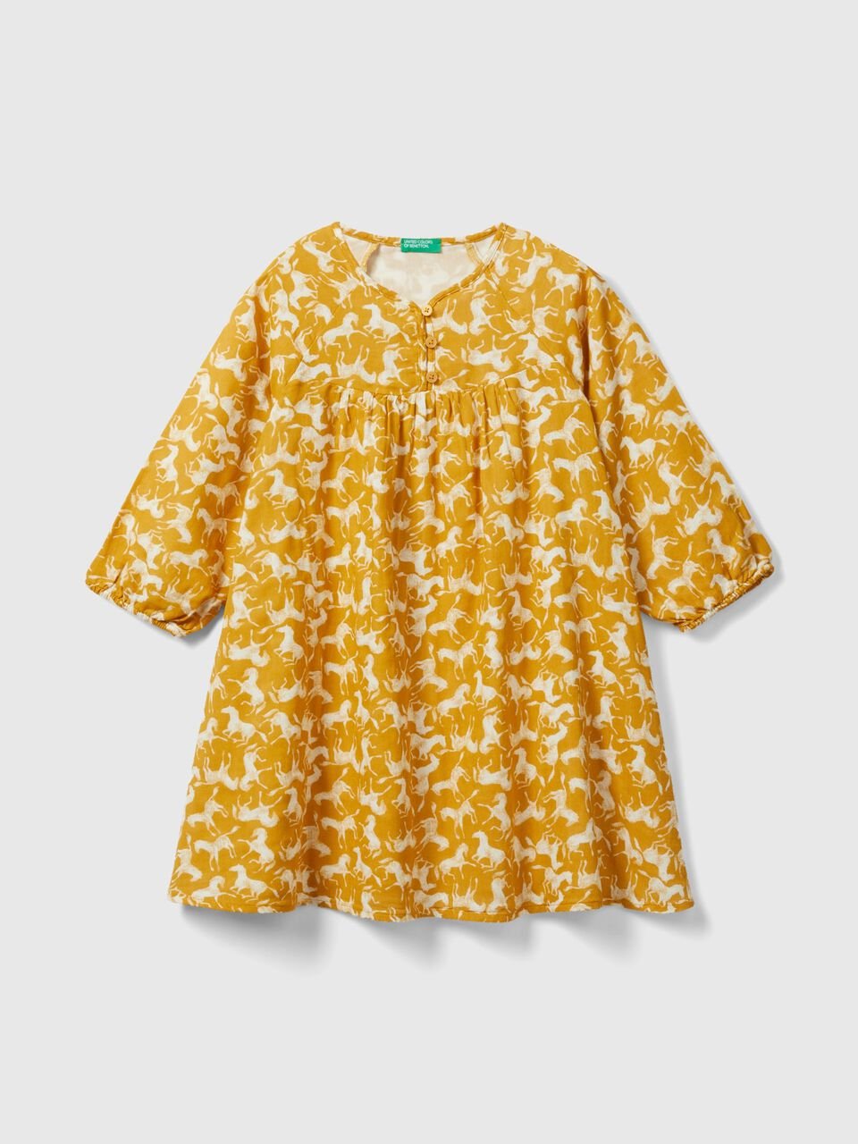 6-14 YEARS/ FLORAL SWIMSUIT - Mustard