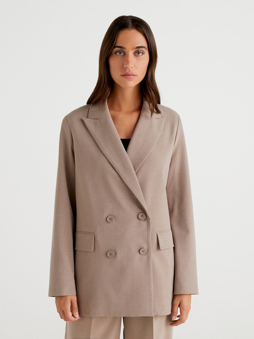 discount 69% Benetton Long coat Navy Blue L WOMEN FASHION Coats Elegant 