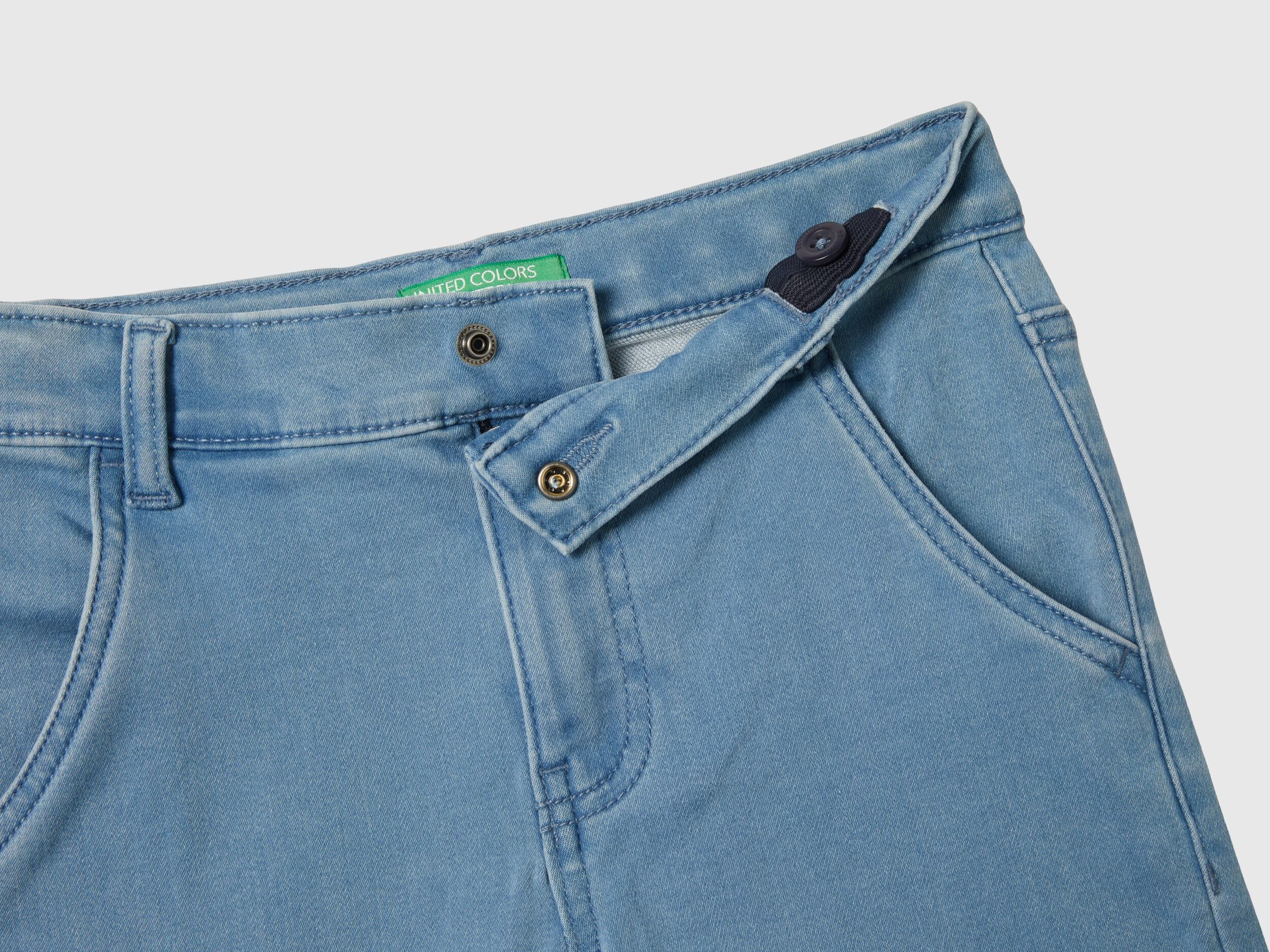 Slim fit jeans with pockets Light Blue Benetton