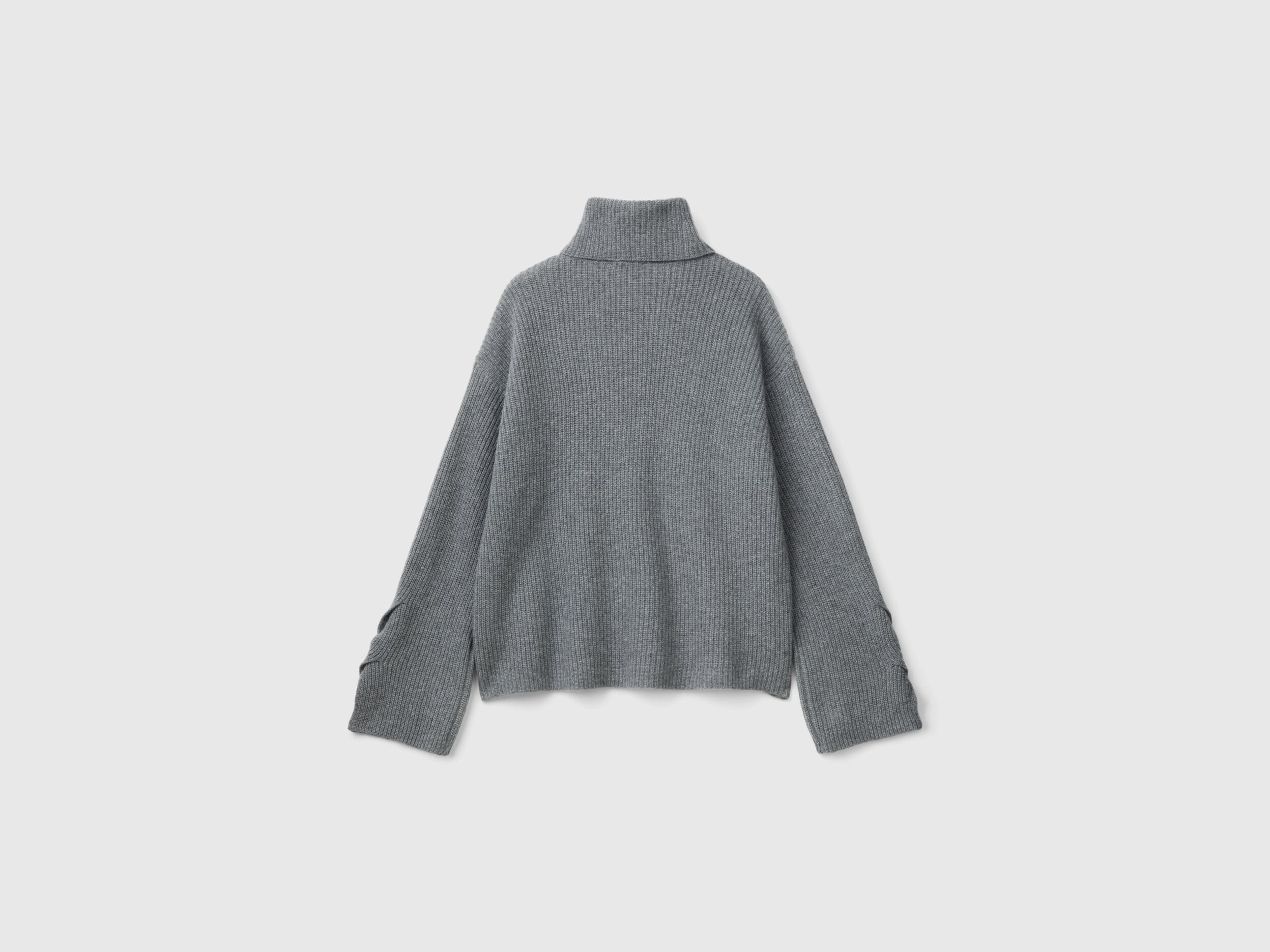 Turtleneck with wide collar - Dark Gray | Benetton Turtleneck with wide collar - Dark Gray | Benetton