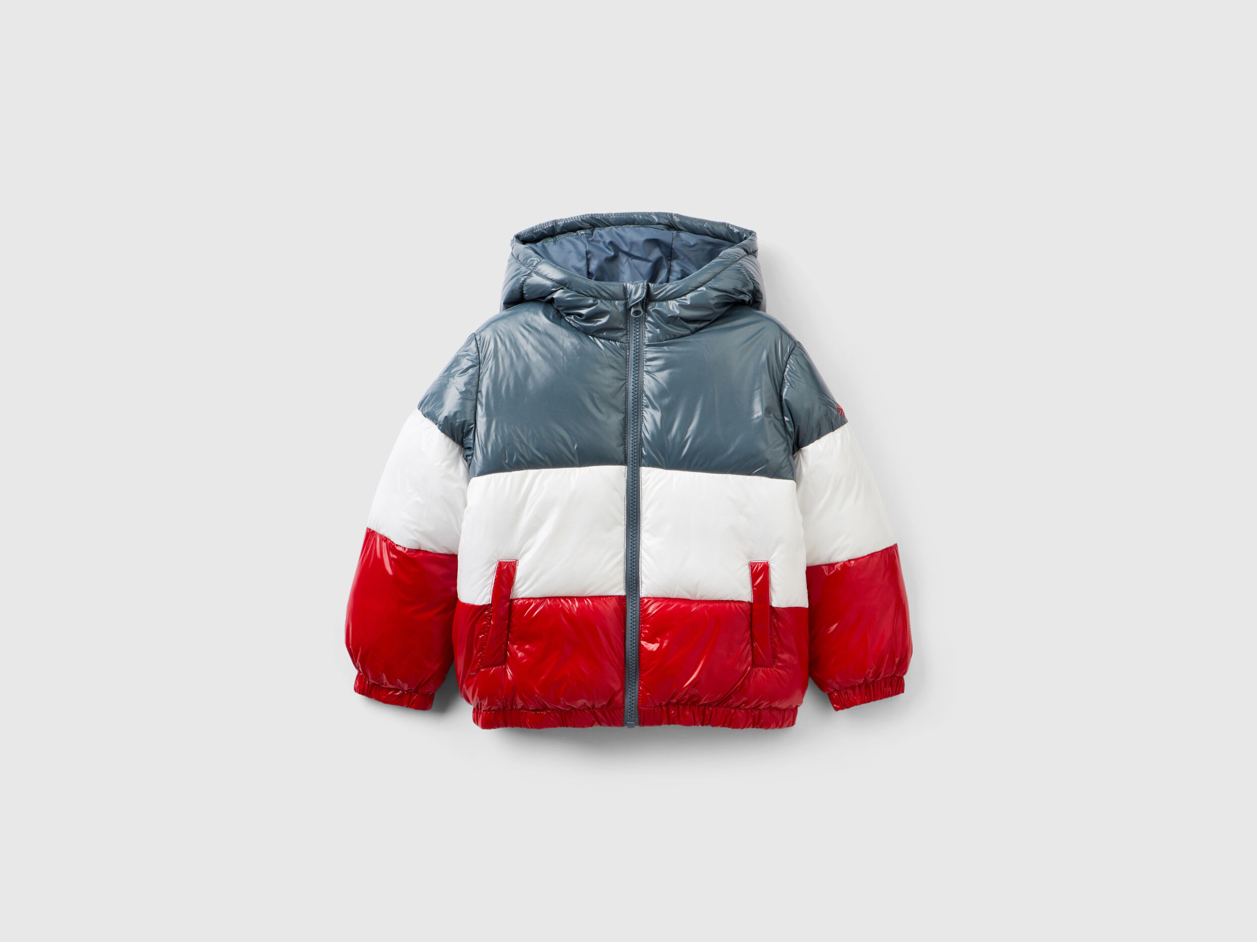 Color block padded jacket - Gray | Benetton