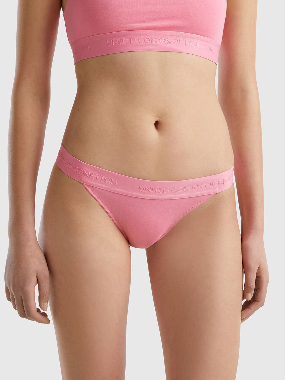 Low-rise underwear in organic cotton - Pink