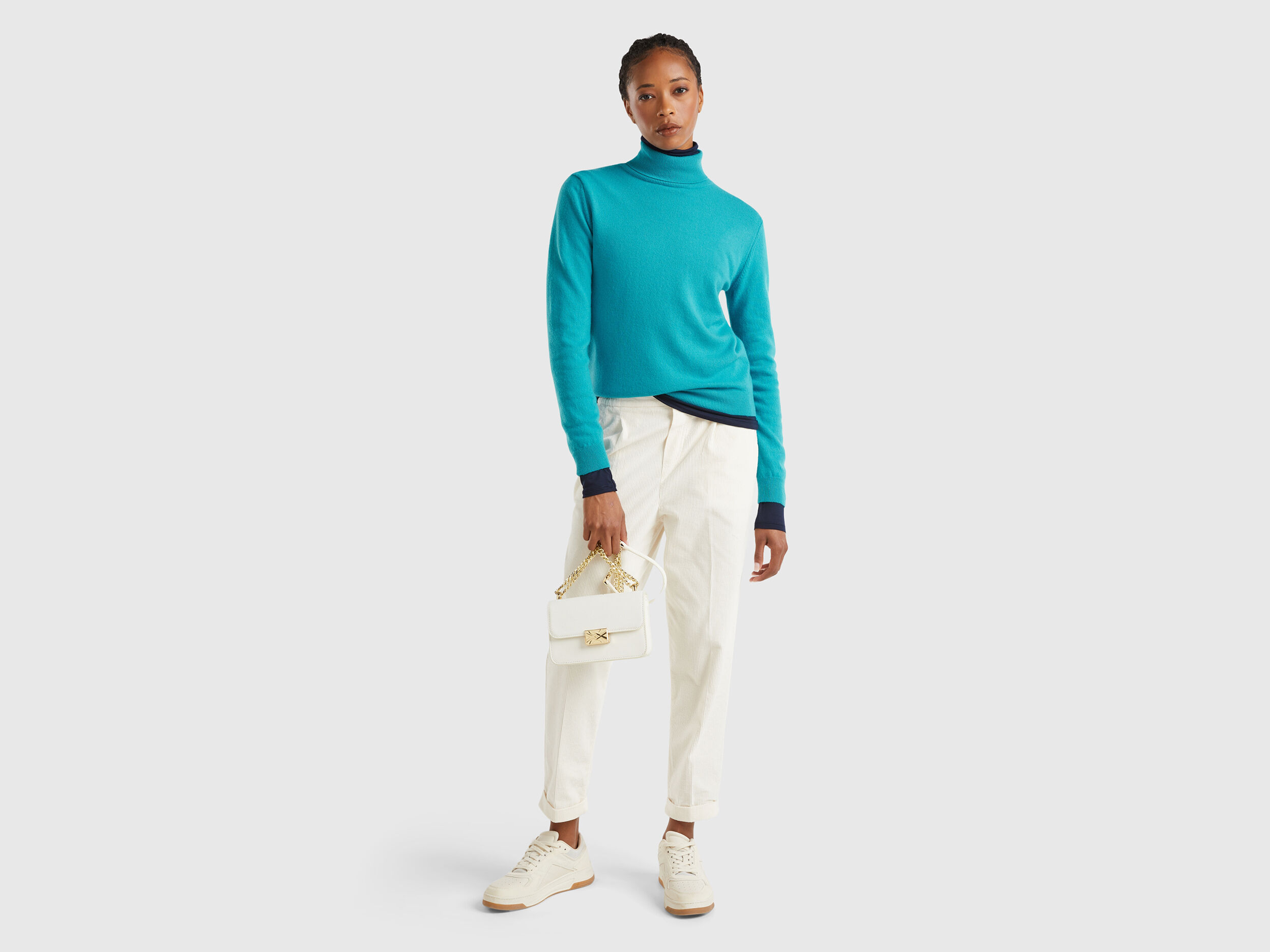 Turquoise turtleneck womens on sale