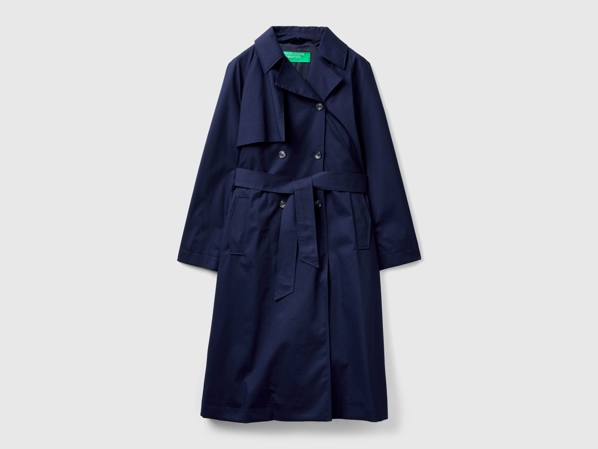 Blue trench coat womens discount