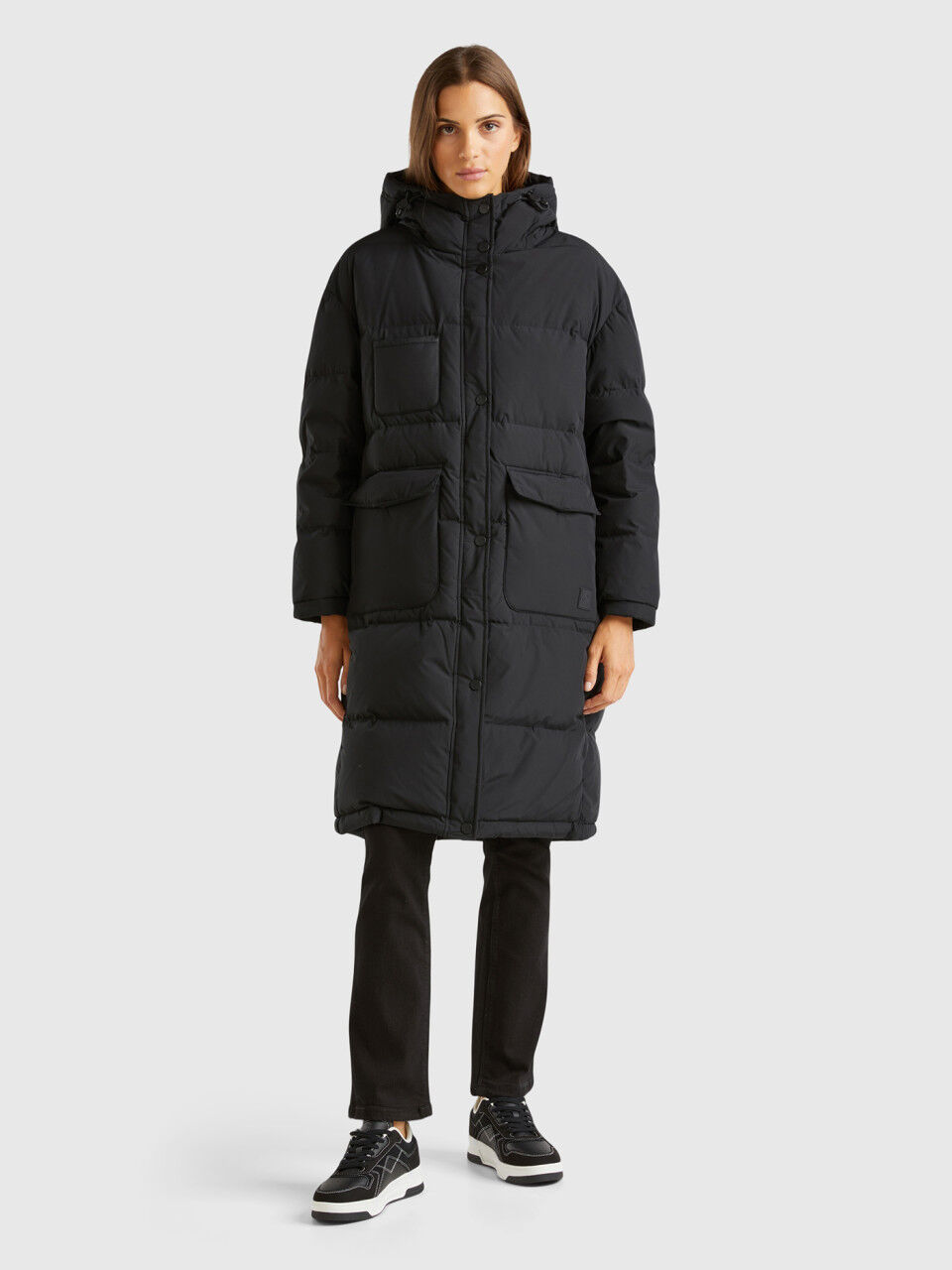 Plumifero Negros Mujer Nueva Coleccion 2024 Benetton