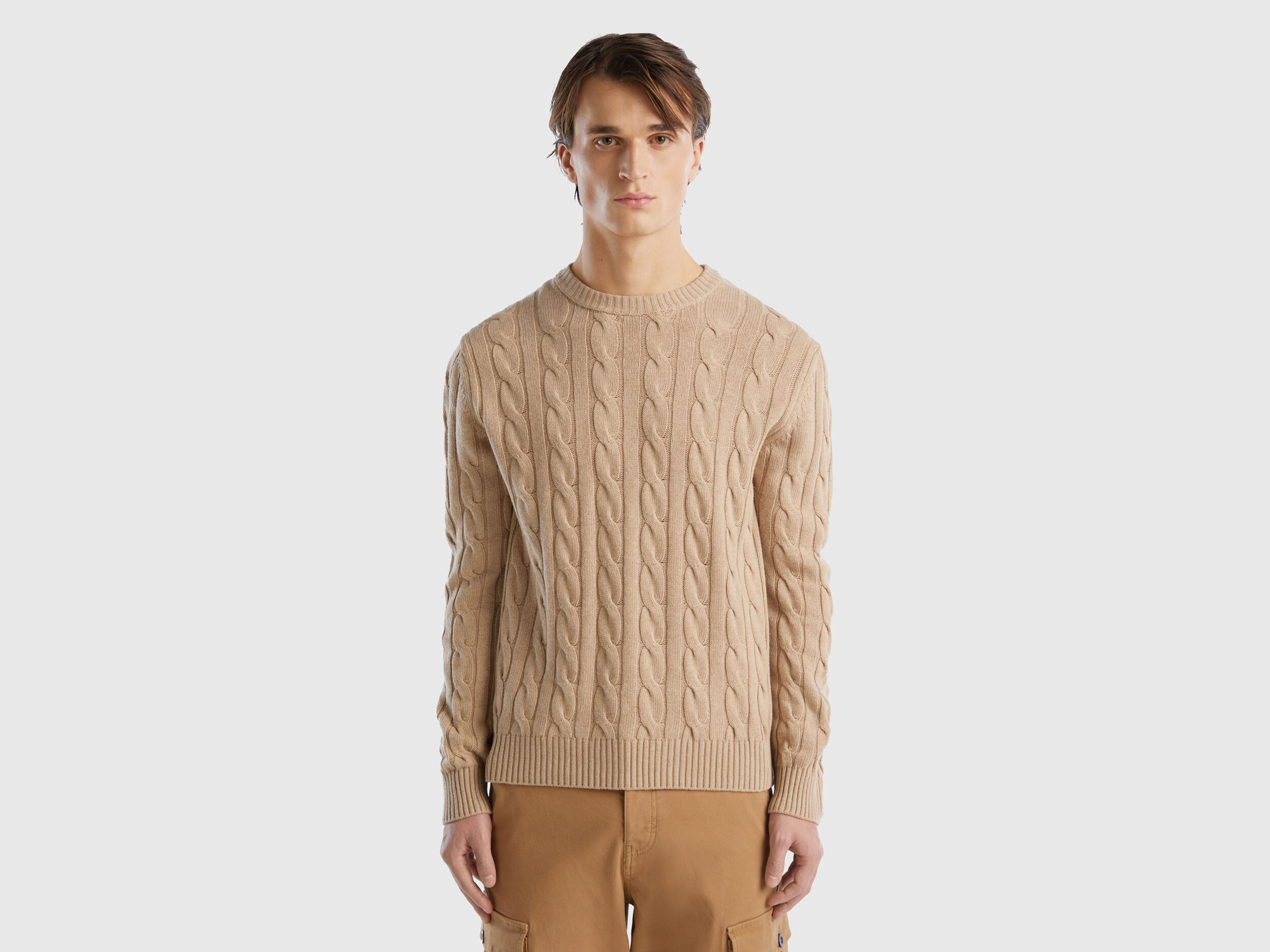Beige cable hotsell knit sweater