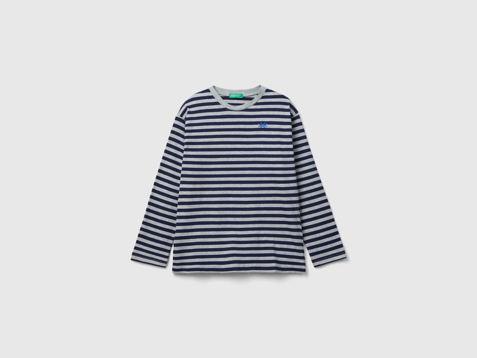 Striped t-shirt in 100% cotton - Gray | Benetton