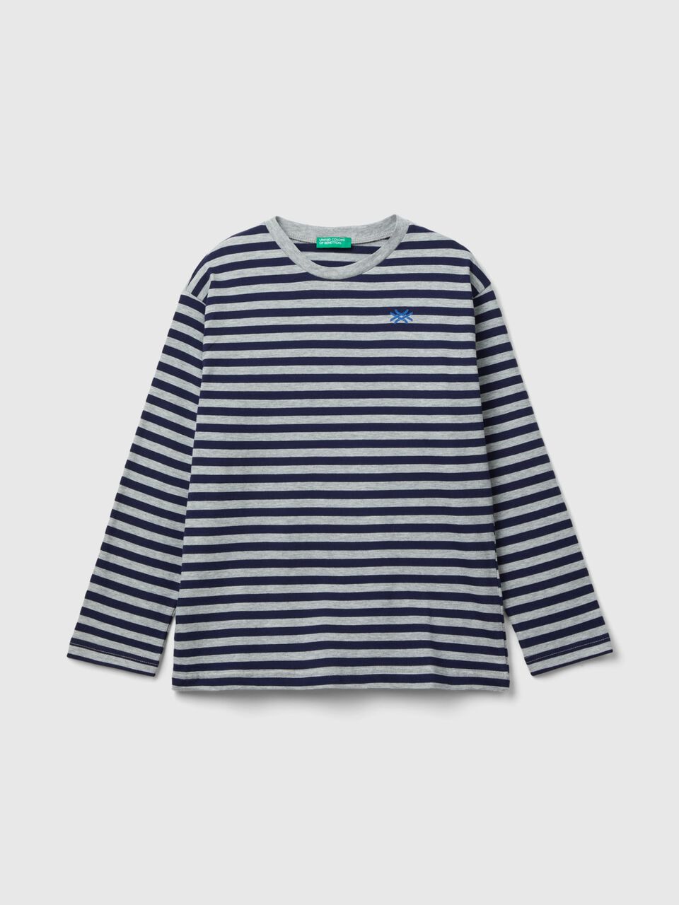 Striped t-shirt in 100% cotton - Gray | Benetton