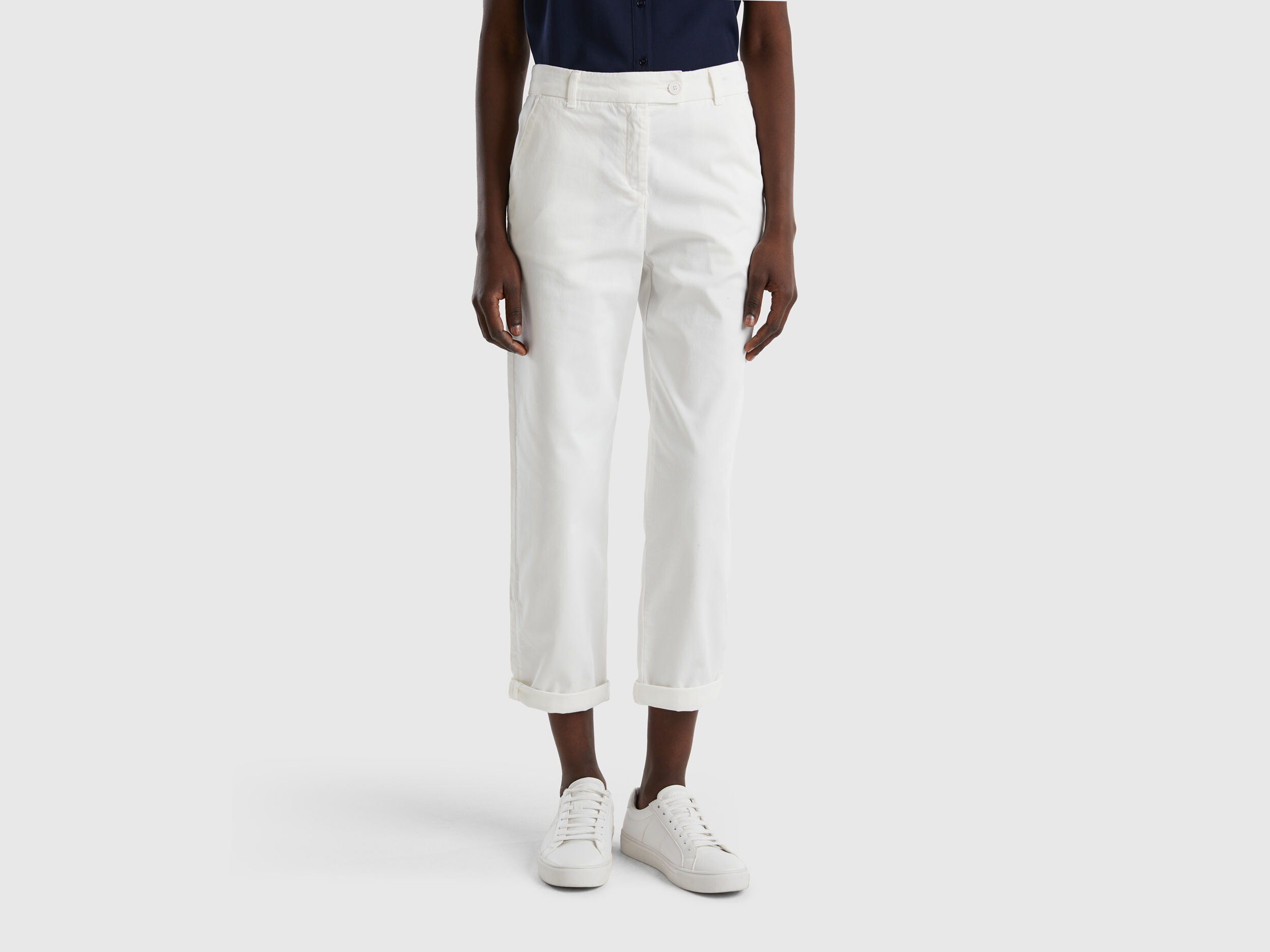 Buy White Plain Anderson High Waist Trousers For Women by Kranberra Online  at Aza Fashions.