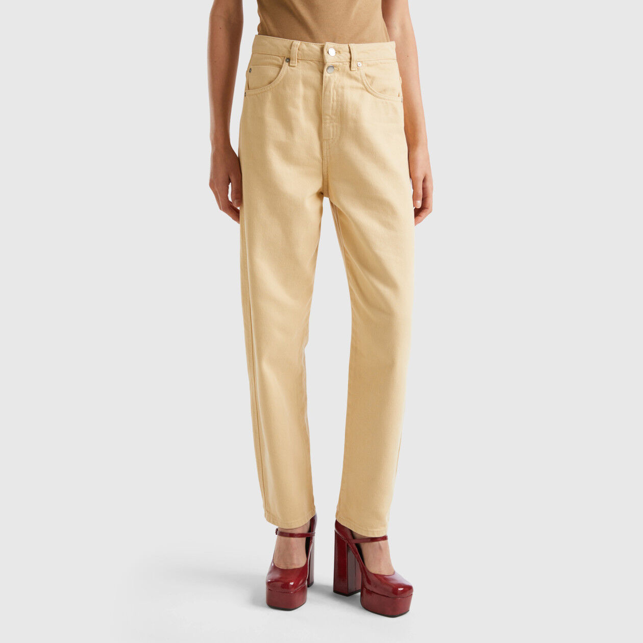 Regular fit trousers - Pink | Benetton