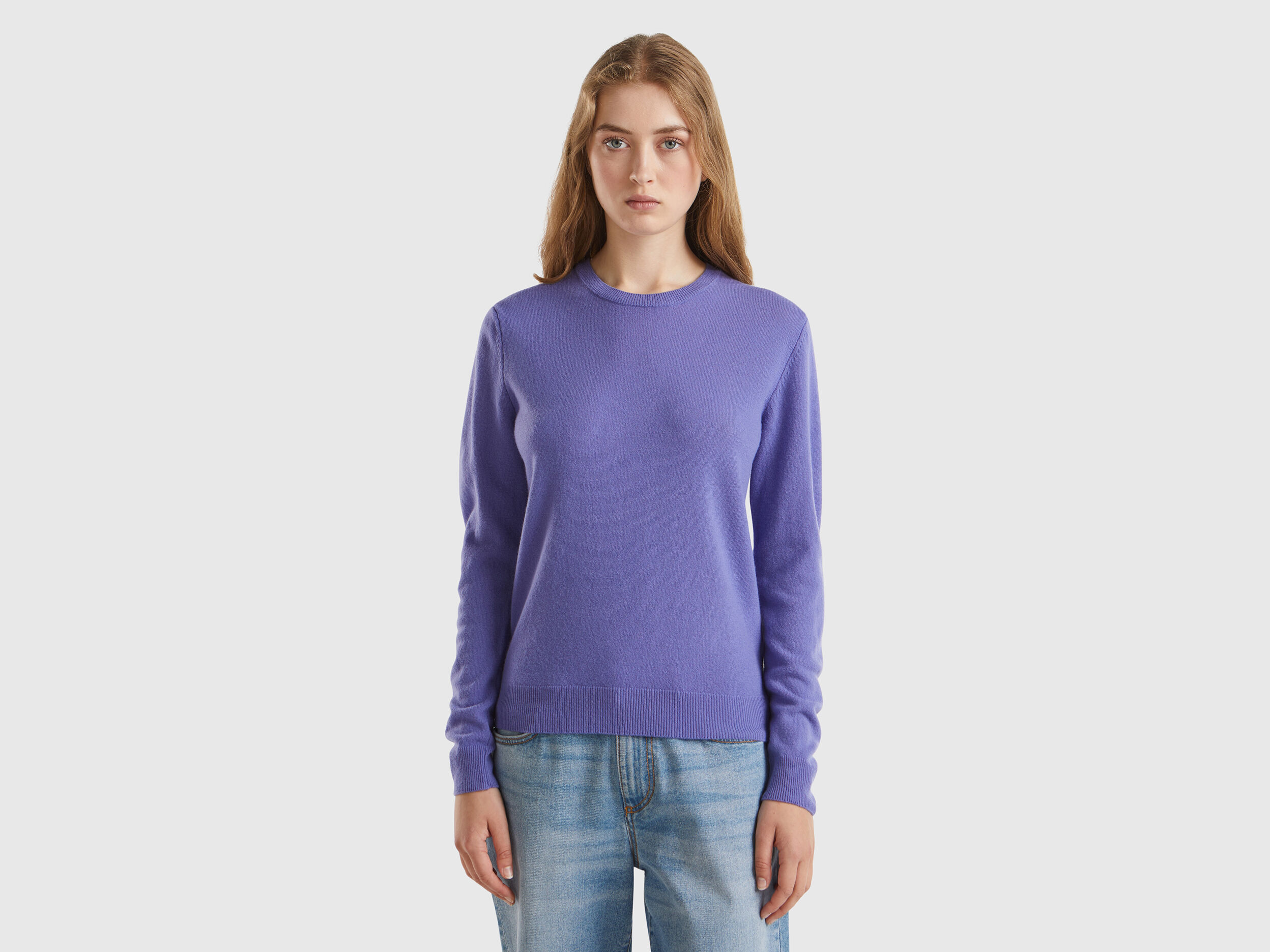 Womens purple crew neck sweater new arrivals