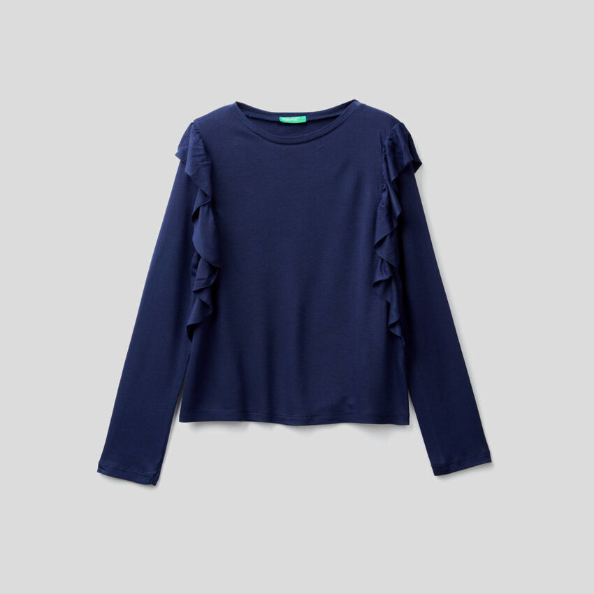 Long sleeve t-shirt with frill