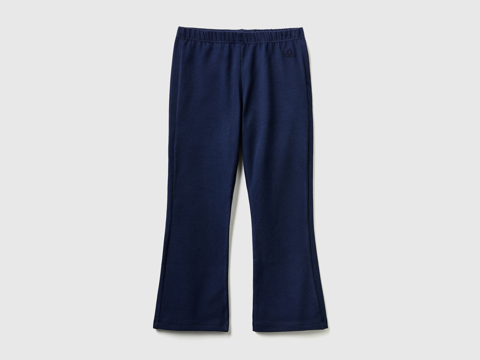 Flared leggings in stretch cotton - Dark Blue