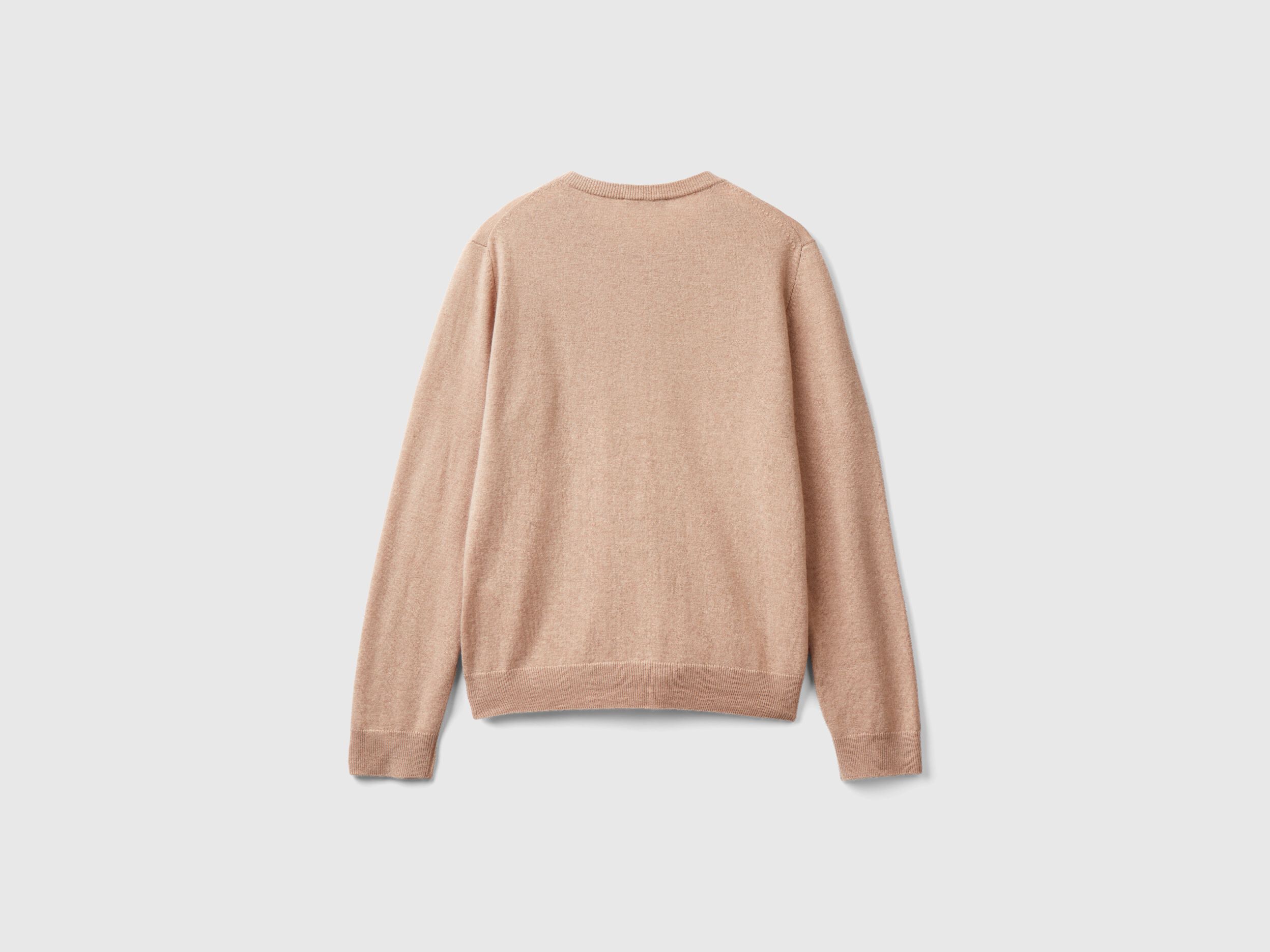 Beige cardigan in cashmere and wool blend Beige Benetton