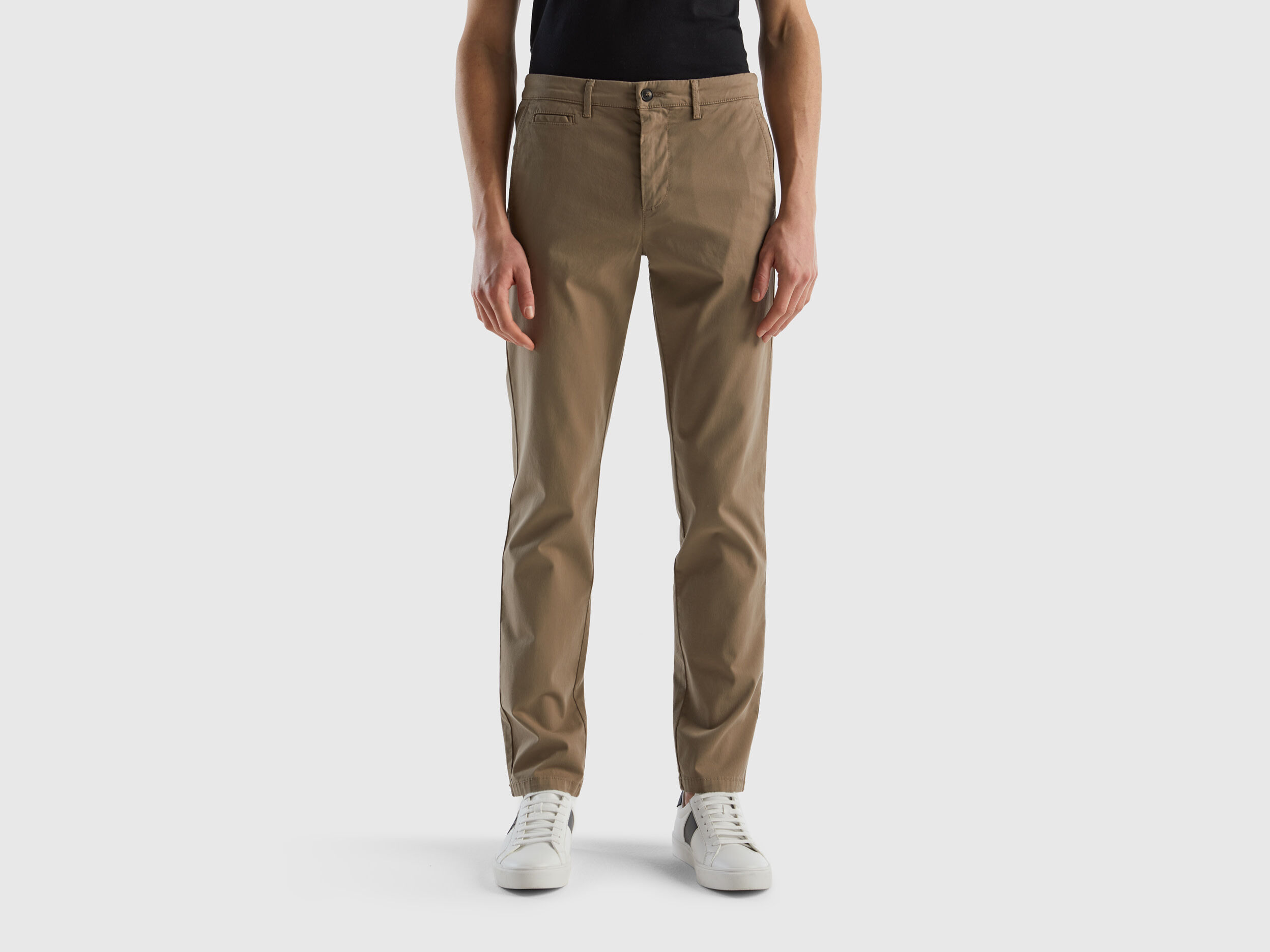 Dove gray slim fit chinos Dove Gray Benetton