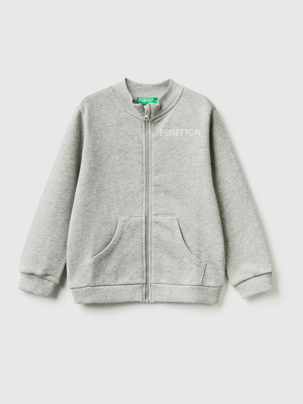 Sweatshirt with zip in organic cotton