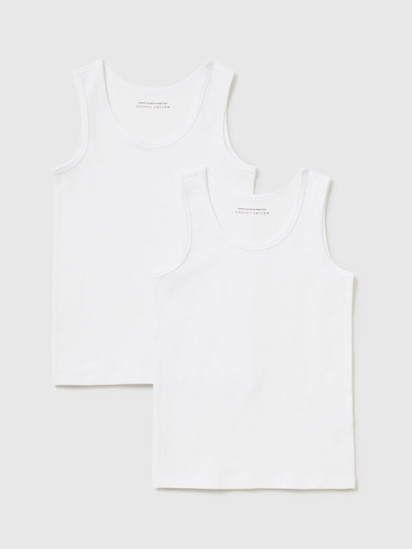 Dos camisetas de tirantes de algodón orgánico elástico Niño