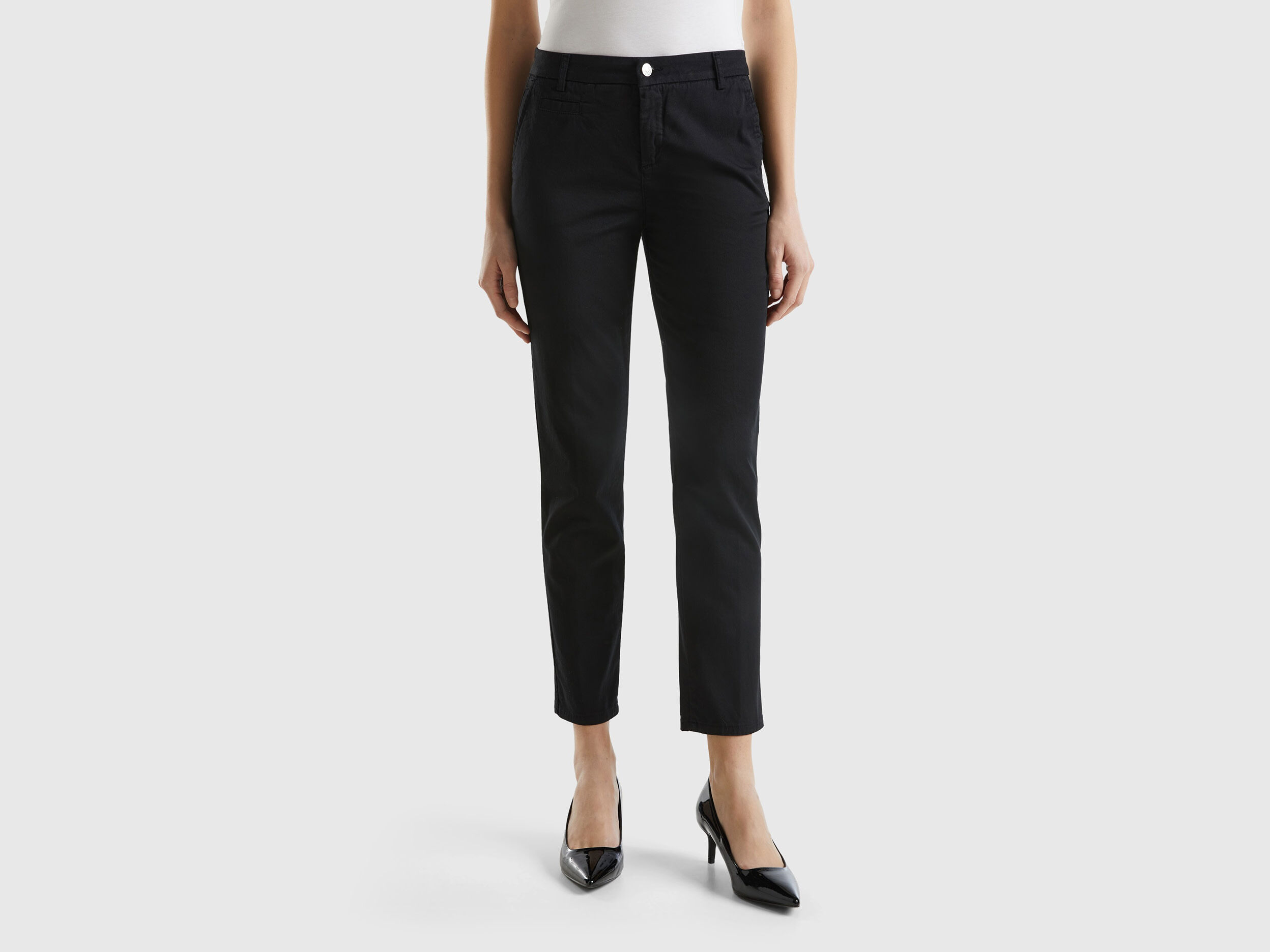 Womens black slim fit smart trousers store